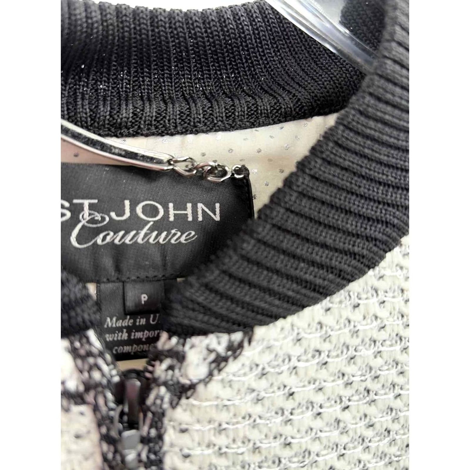 Vintage St John Couture Jacket XS White Zip Up Pre-Owned Size Size XS / US 0-2 / IT 36-38 - 2 Thumbnail