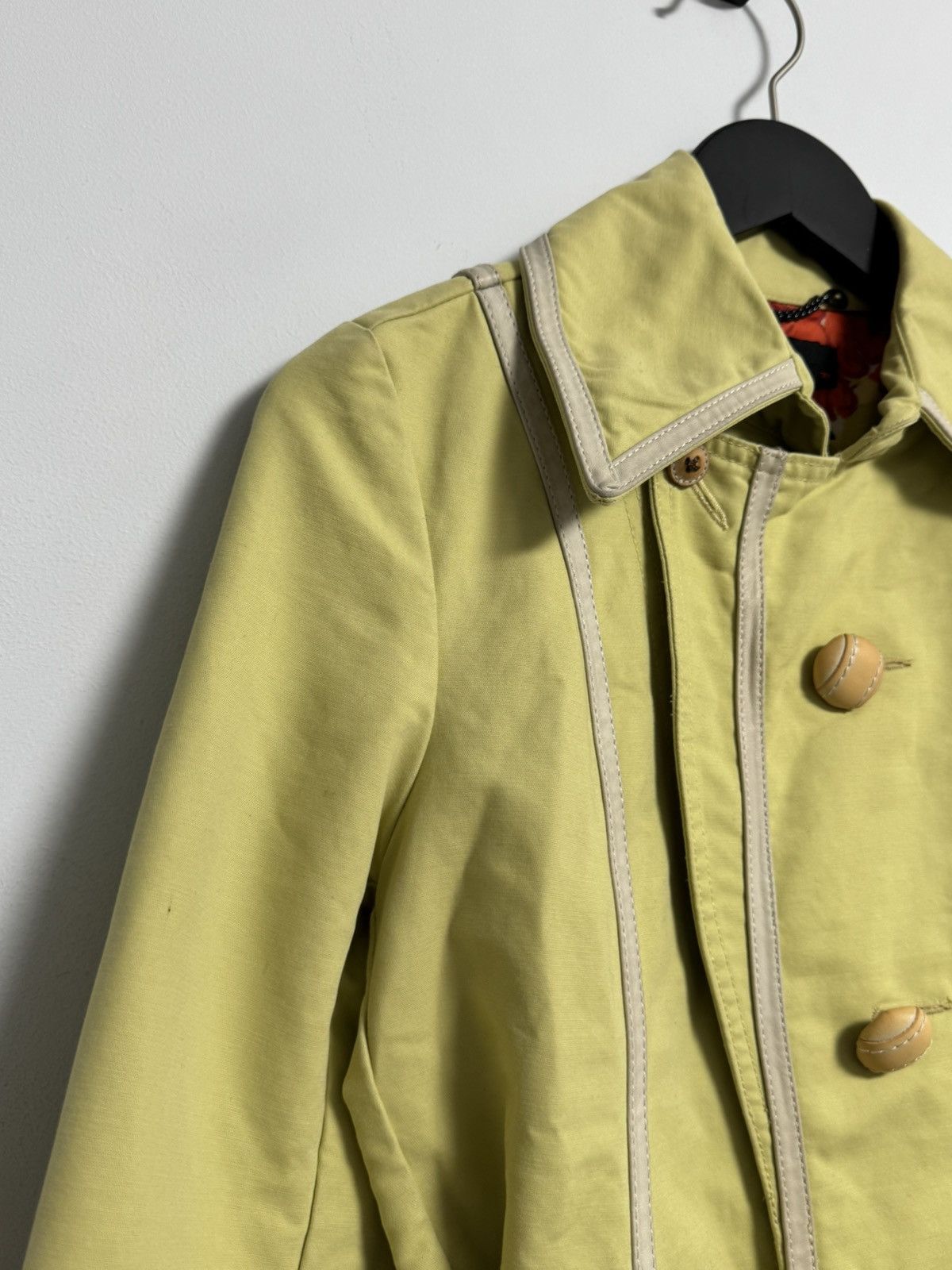 Diesel Diesel Vintage 90s Cotton Trench Coat Y2K Lemon Sz S Size S / US 4 / IT 40 - 8 Thumbnail