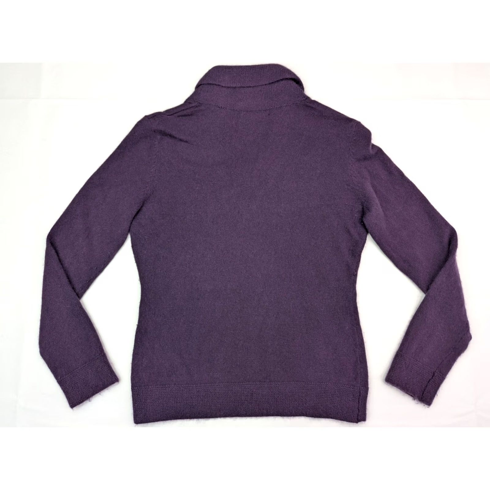 Vintage VINTAGE Sarah Spencer Angora Wool Blend Cardigan Sweater, Women S, Purple, 90s Holiday, Long Sleeve, Button, Knit, Casual Womens Size S / US 4 / IT 40 - 7 Thumbnail
