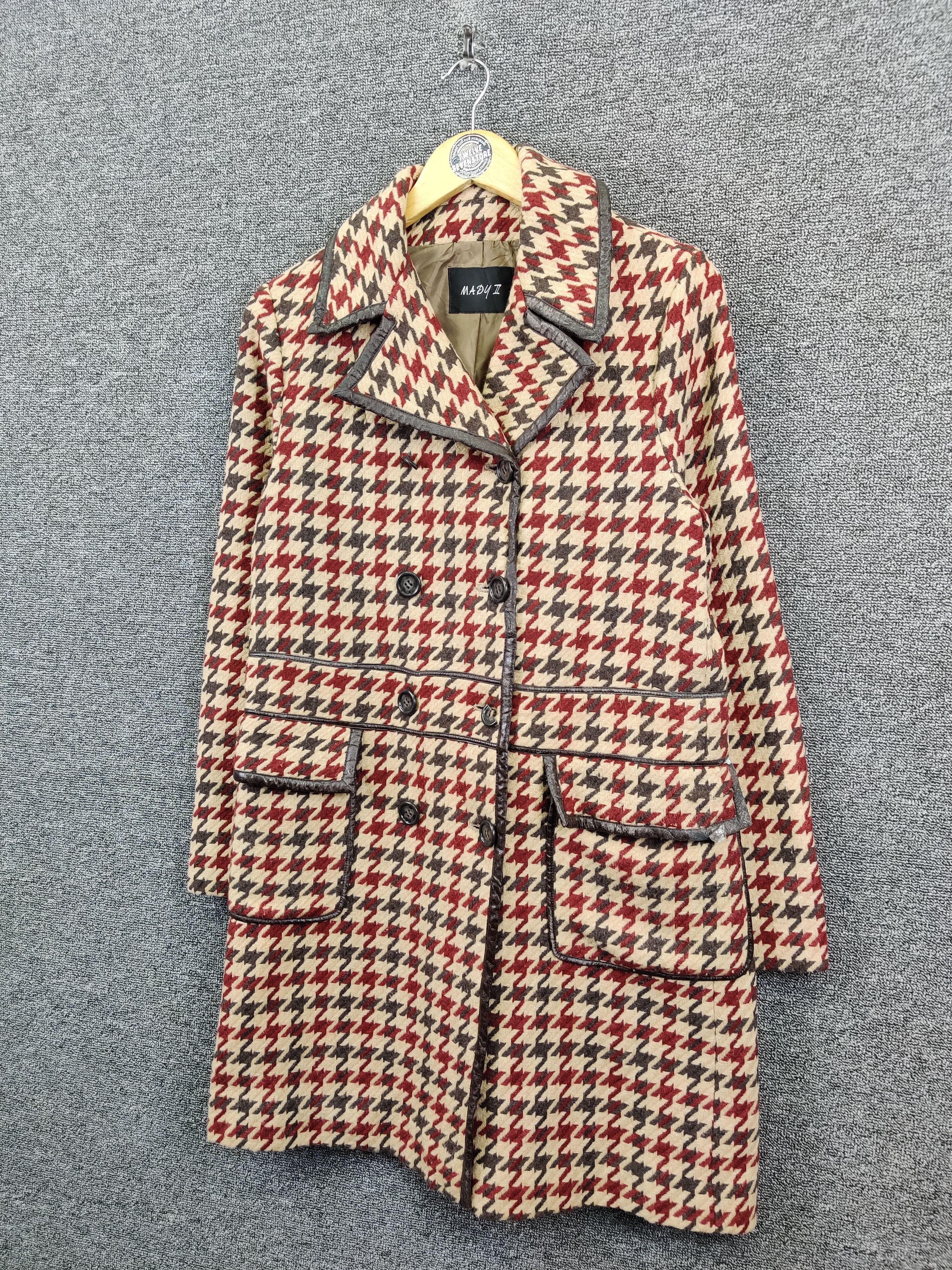 Japanese Brand Vintage Mady II Houndstooth Long Coat Jacket Size US M / EU 48-50 / 2 - 2 Thumbnail