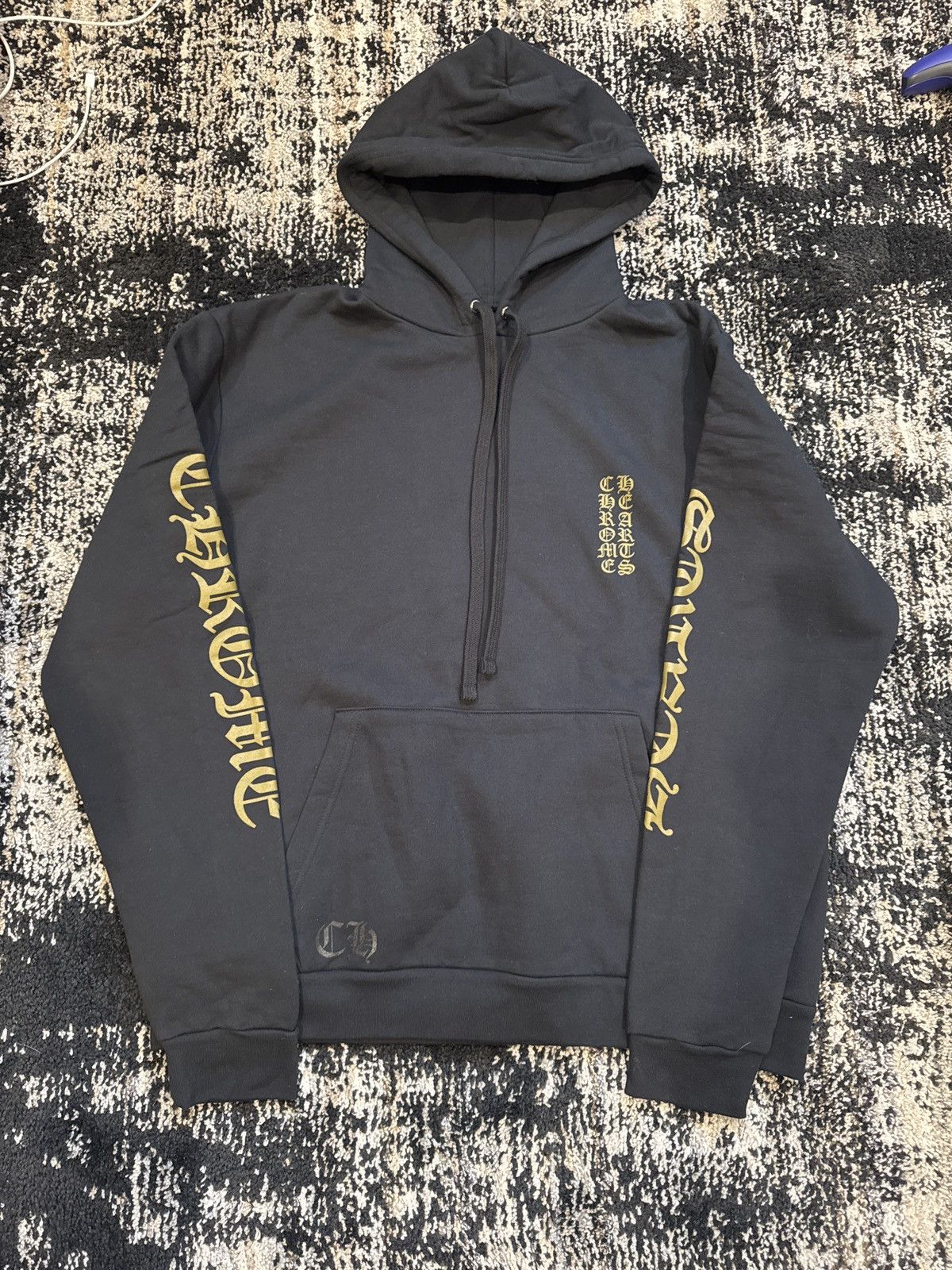 Brand new chrome heart vertical logo hoodie olive