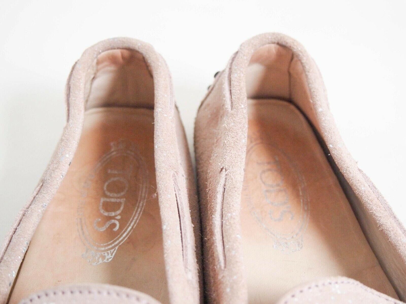 Tod's Tods Gommini Loafers Pink Suede Glitter EU 37.5 US 7.5 Size US 7.5 / IT 37.5 - 6 Thumbnail