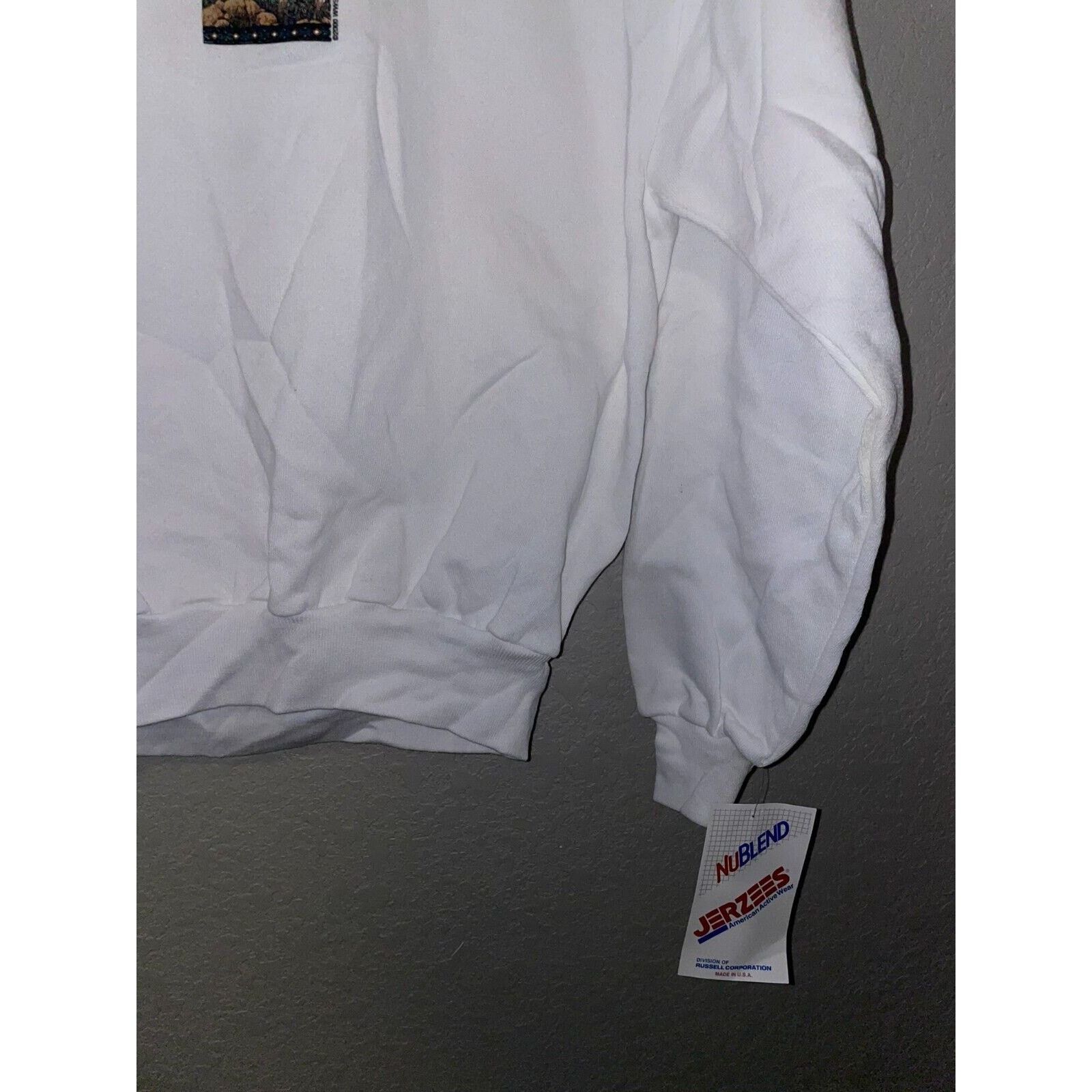 Jerzees Vintage Wolf Sweatshirt Animal Nature White Crewneck VTG 90s Size US M / EU 48-50 / 2 - 5 Thumbnail