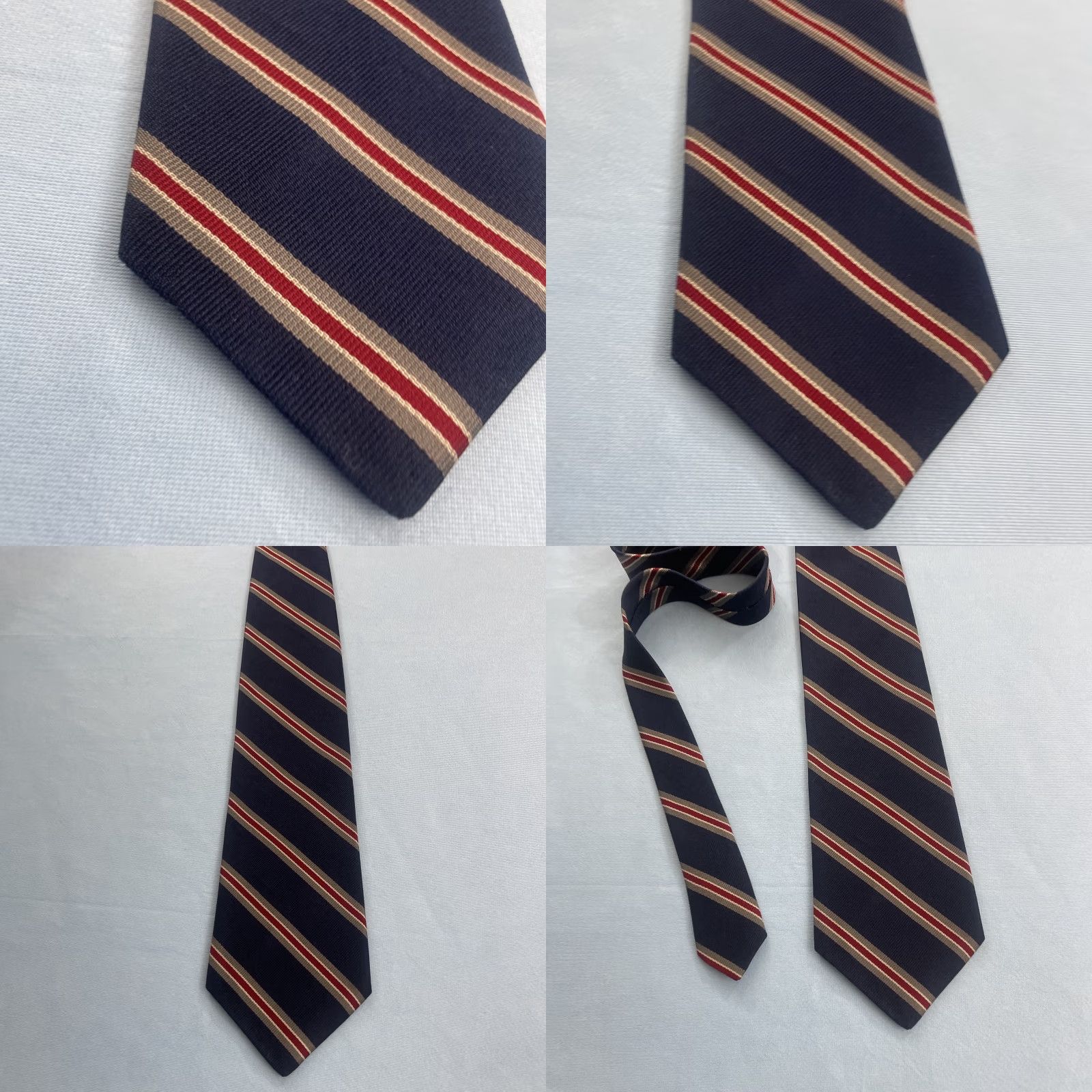 Stafford VINTAGE Stafford Silk Wide Striped Necktie 90s Men Repp Blue Red Silver Gray Read 4x58 Tie Size ONE SIZE - 10 Thumbnail