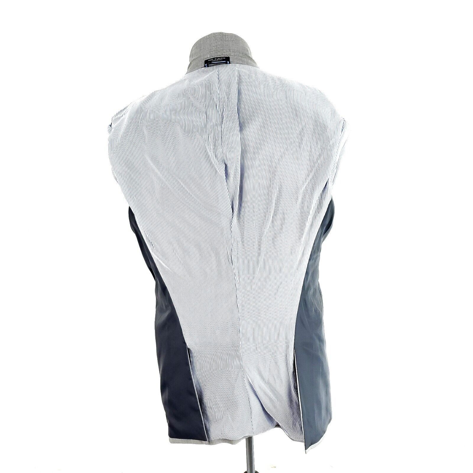 Tommy Hilfiger Tommy Hilfiger Wool 2 Button Blazer 38L Gray Sharkskin Size 38L - 10 Thumbnail