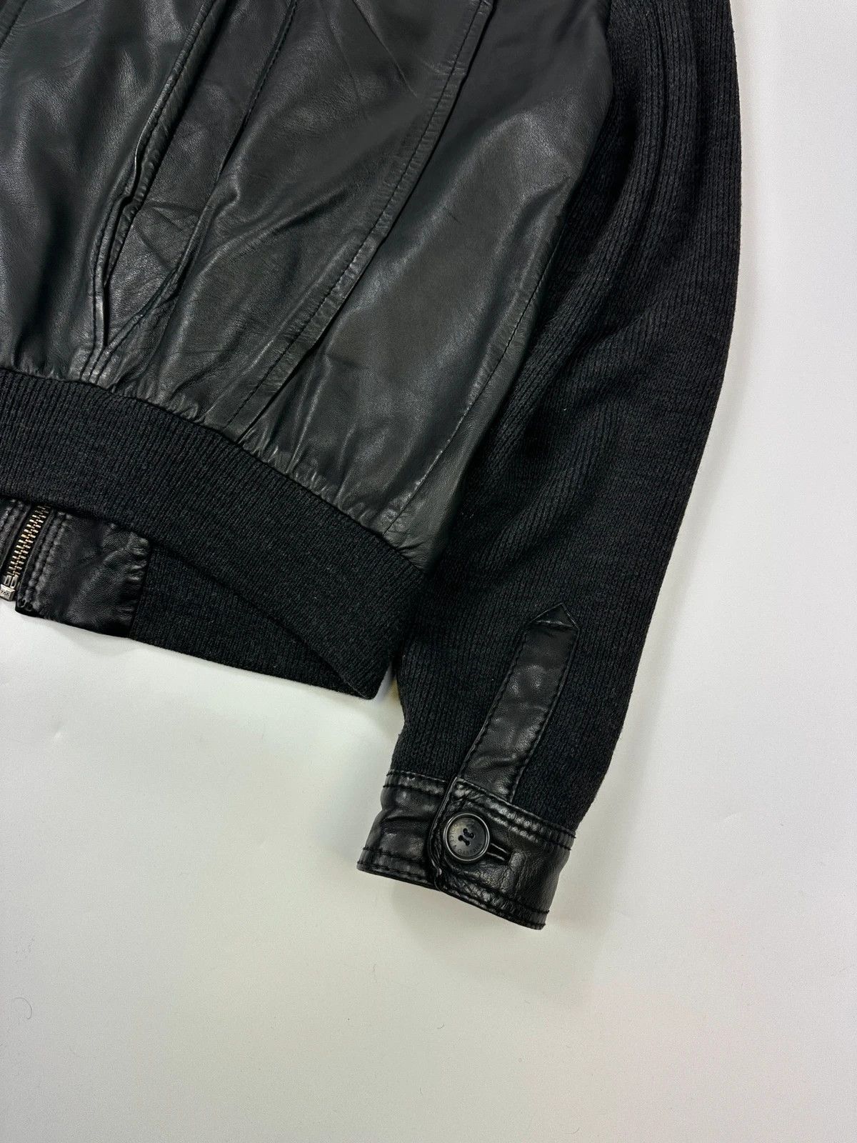 Dolce & Gabbana Dolce & Gabbana 00s Black Hyrbrid Lamb Leather & Wool Jacket Size US M / EU 48-50 / 2 - 9 Thumbnail