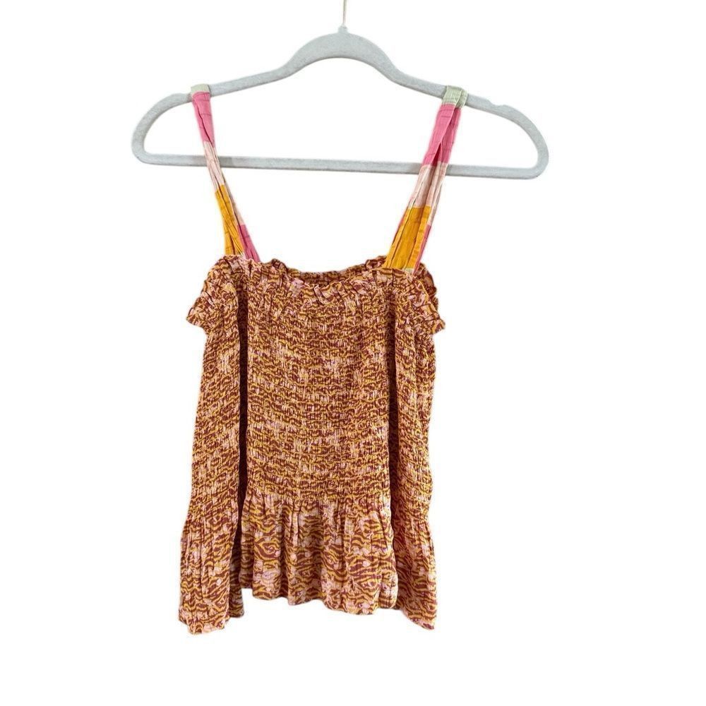 Scotch & Soda Scotch & Soda Gold Smocked Peplum Tank Top Size M / US 6-8 / IT 42-44 - 4 Thumbnail