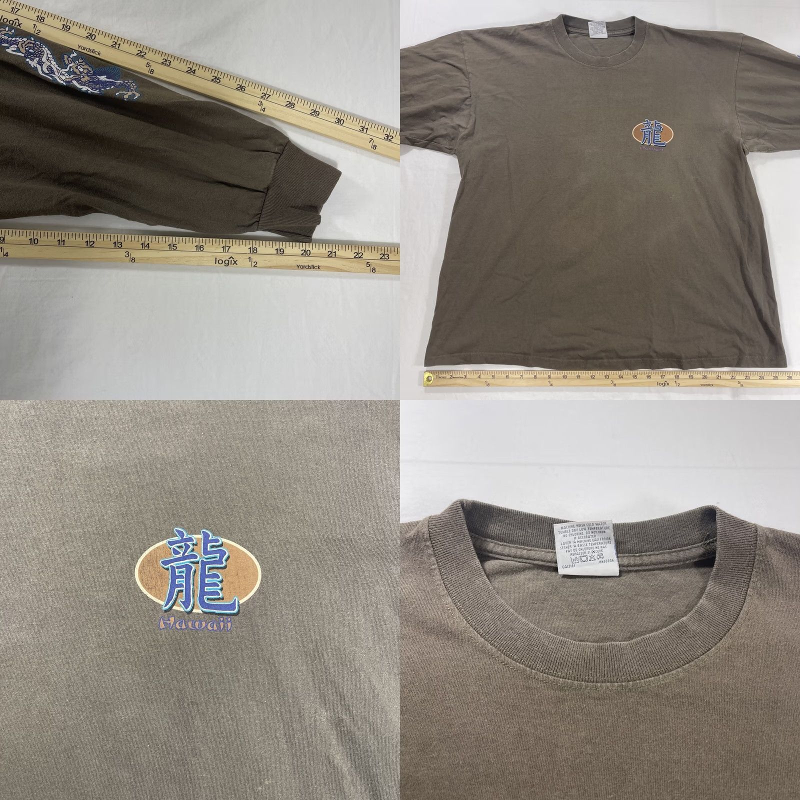 Gildan VINTAGE Gildan Shirt 2XL Long Sleeve Green Graphic 90s Heavyweight Mens Size US XXL / EU 58 / 5 - 8 Thumbnail