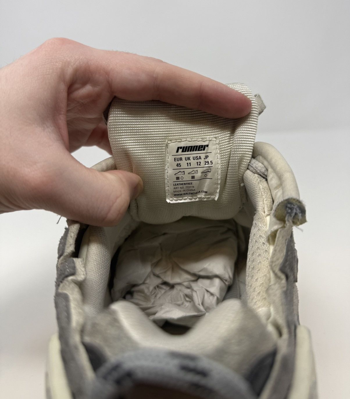 Balenciaga Balenciaga Runner Sneaker Grey/White/Black Size US 12 / EU 45 - 7 Thumbnail