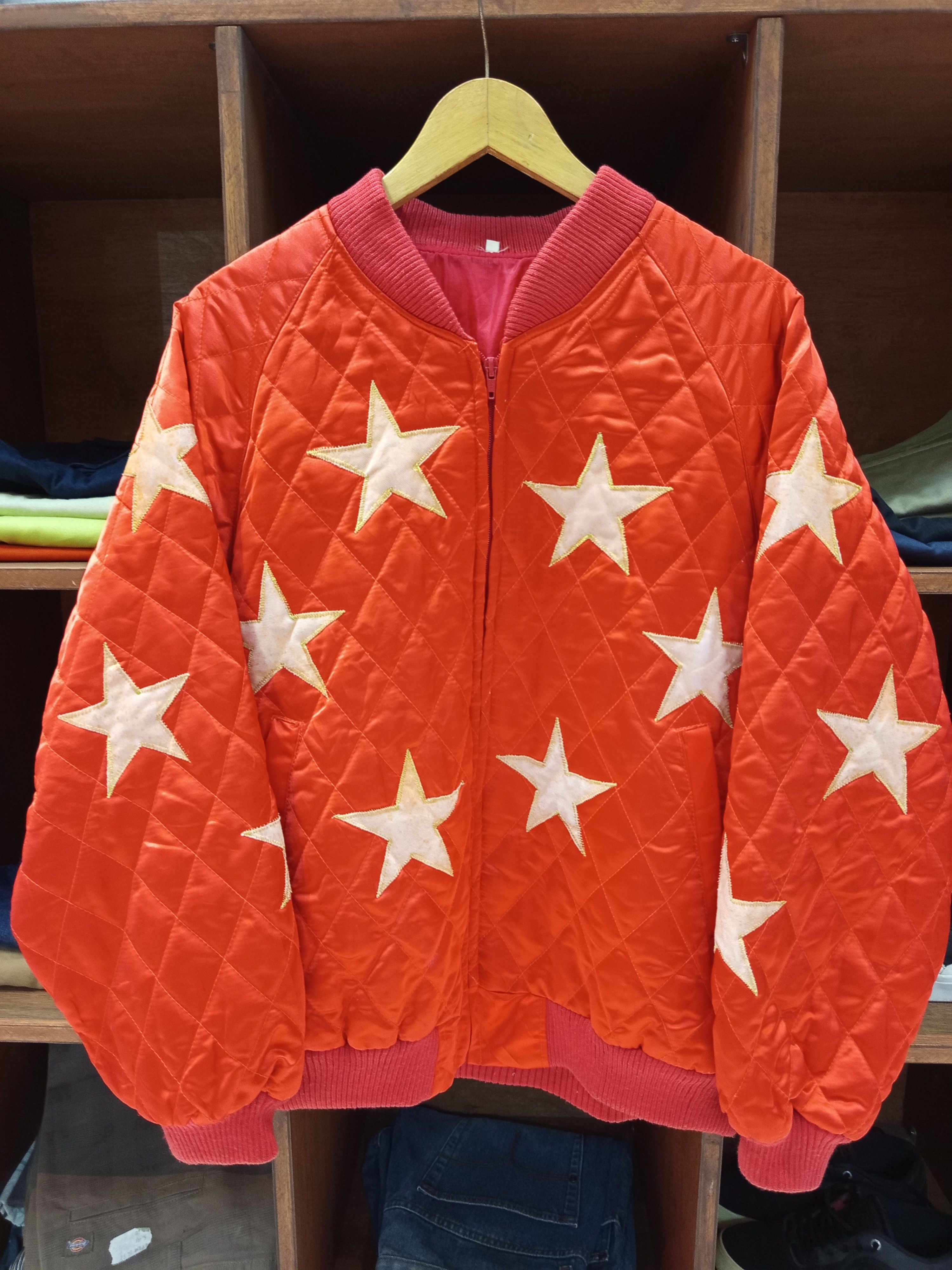 Vintage 1960s Quilted Star Bomber Jacket Size US L / EU 52-54 / 3 - 1 Thumbnail