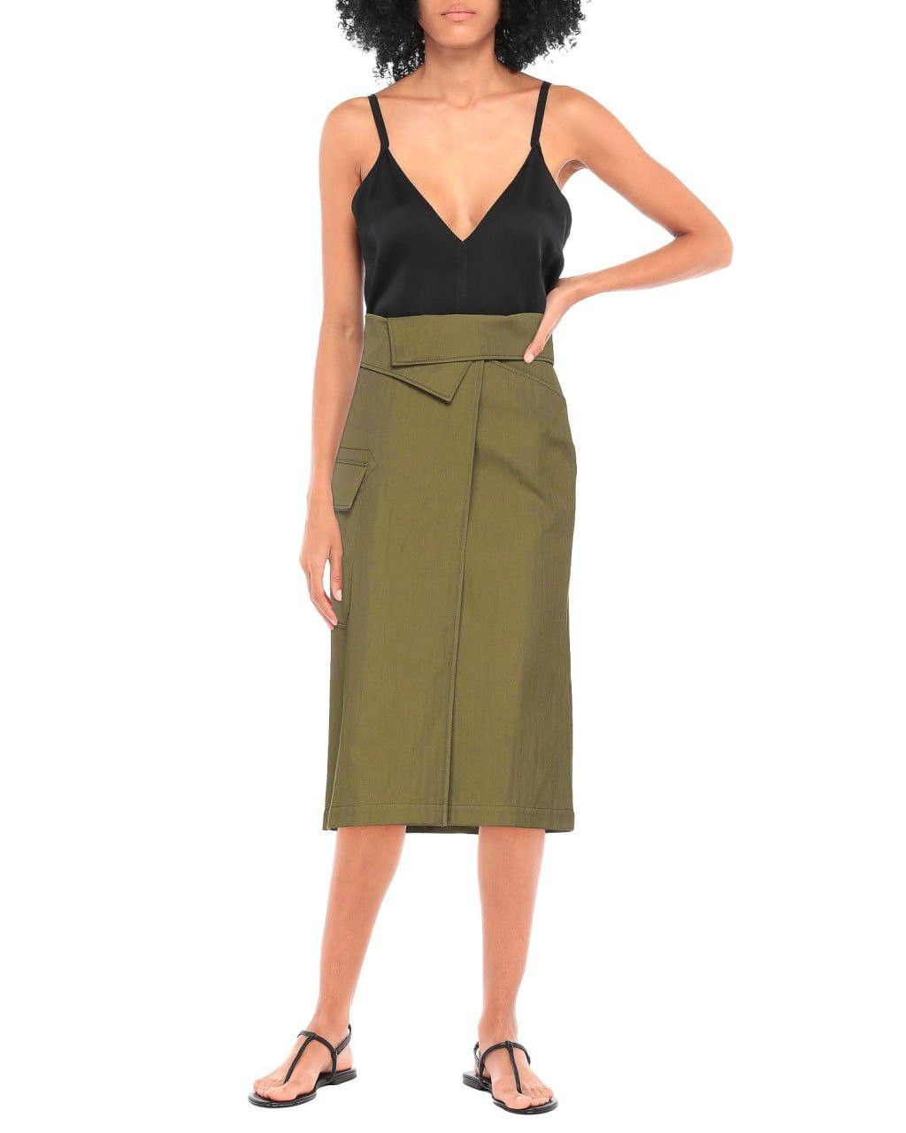 KENZO / Wrap Midi Skirt in Cotton & Linen