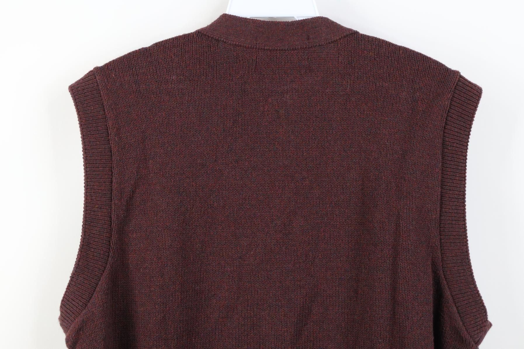 Vintage Vintage 90s Streetwear Ribbed Cable Knit Sweater Vest Red Size US L / EU 52-54 / 3 - 10 Thumbnail