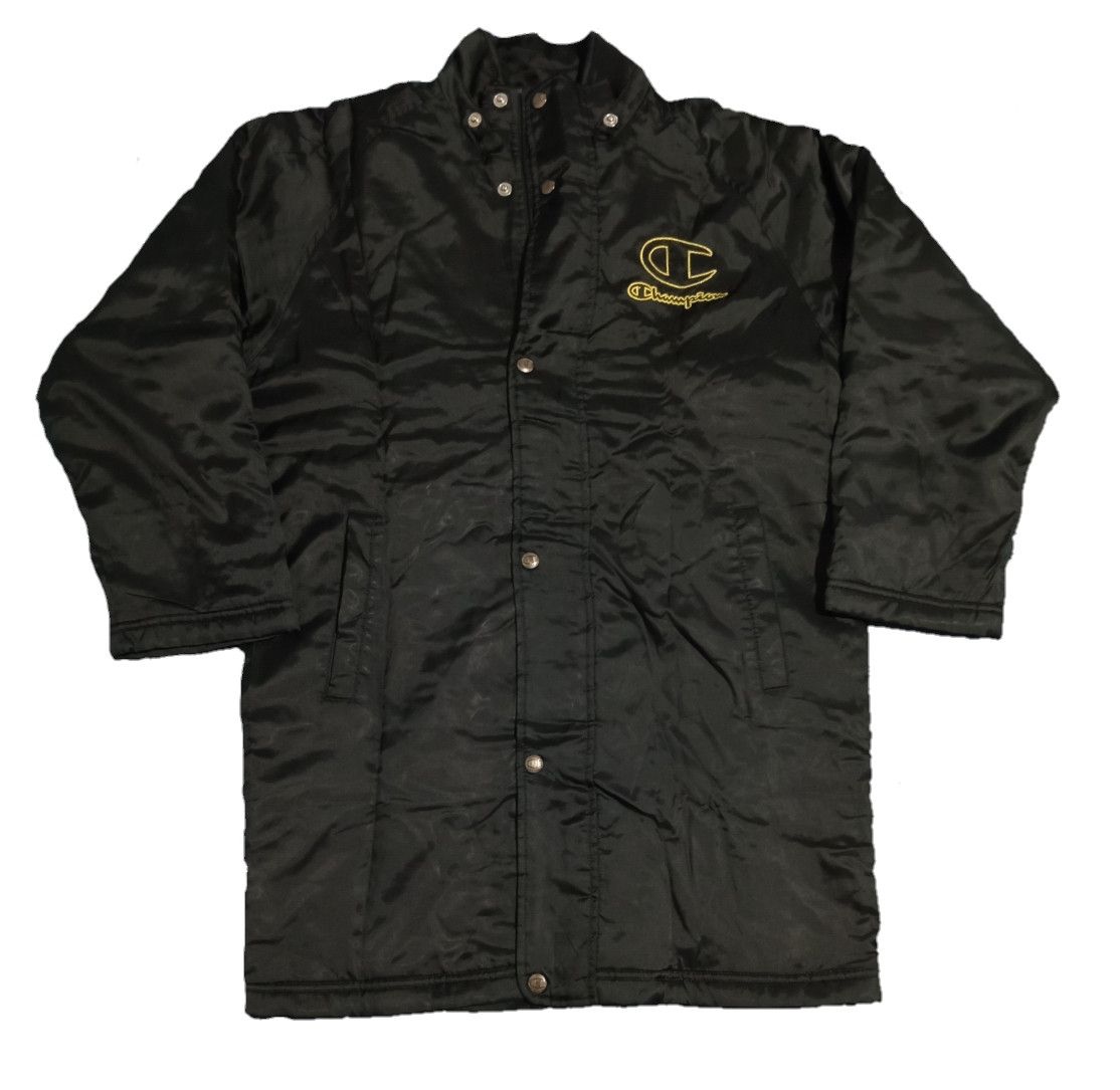 image of Champion Long Jacket With Hoodie in Black, Men's (Size Medium)