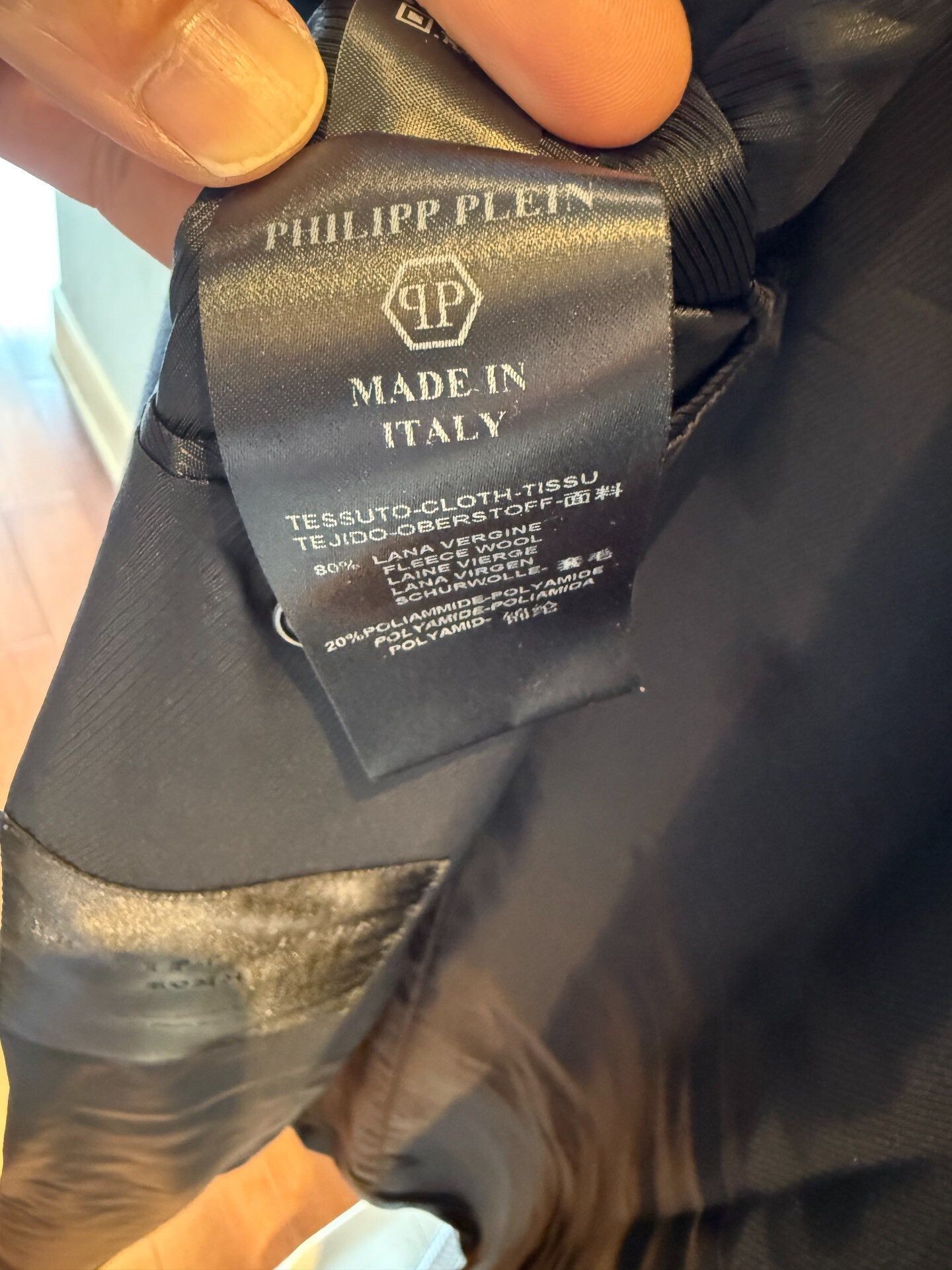 Philipp Plein Philipp Plein Black Wool Coat with Zipper Size US S / EU 44-46 / 1 - 5 Thumbnail