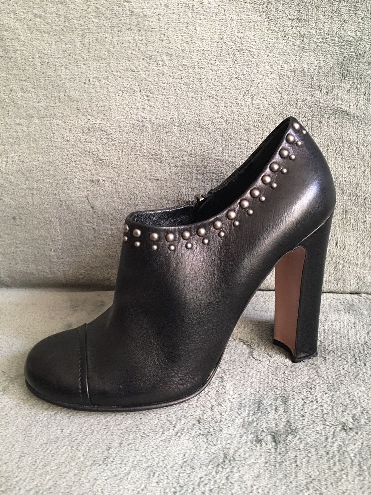 Prada PRADA Black Leather Ankle Stud Boots EU 38 Size US 8 / IT 38 - 1 Thumbnail