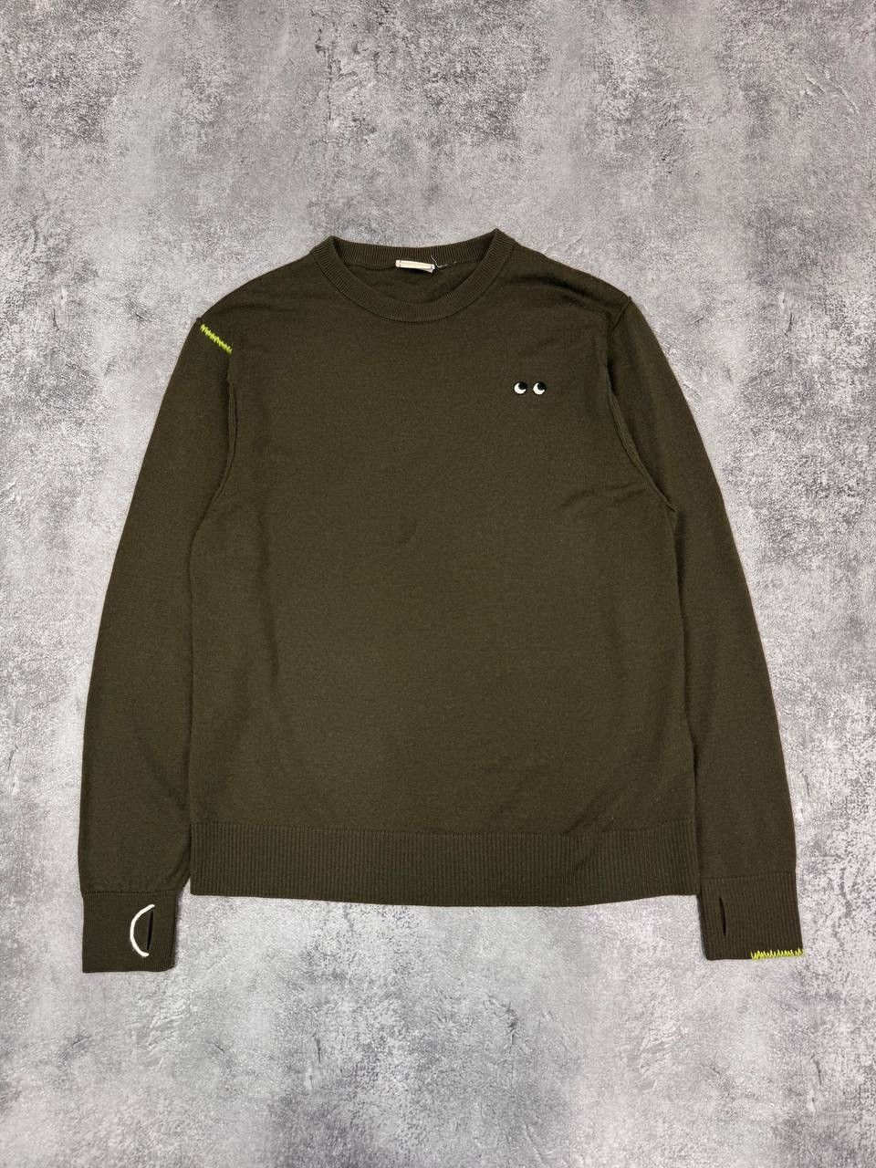 Anya Hindmarch Anya Hindmarch Women x Uniqlo Kids Sweater Olive Crew Neck Size XS / US 0-2 / IT 36-38 - 1 Thumbnail