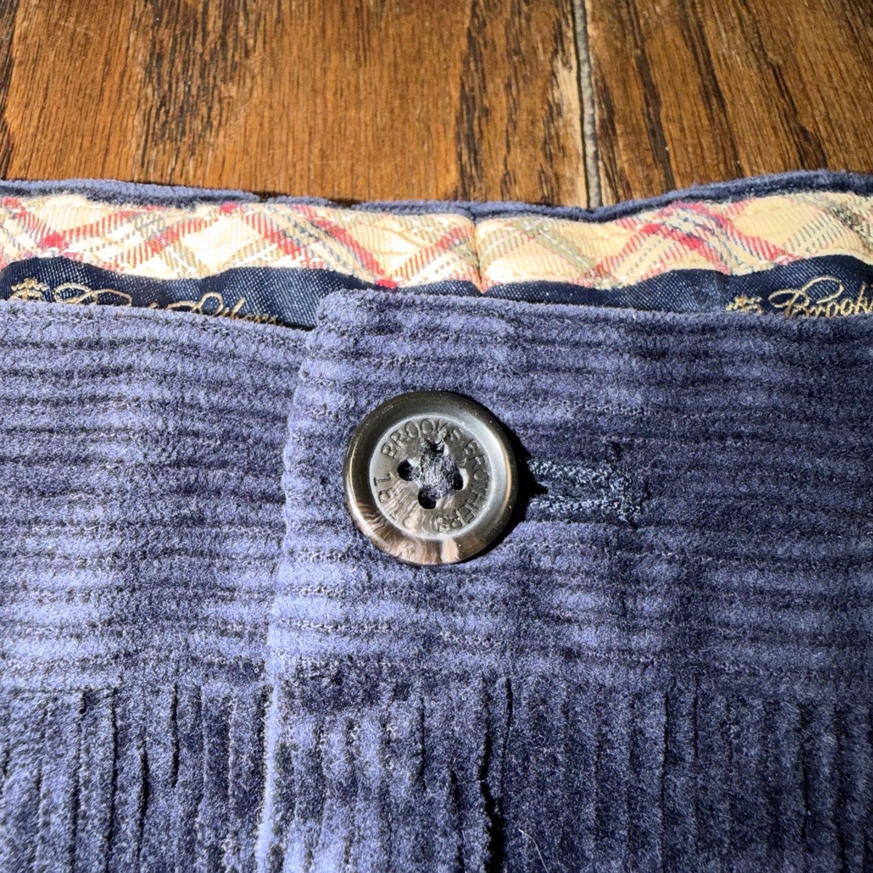 Brooks Brothers Brooks Brothers Pants Men 36x32 Blue Pleated Corduroy Straight Leg Cuffed Size US 36 / EU 52 - 4 Thumbnail