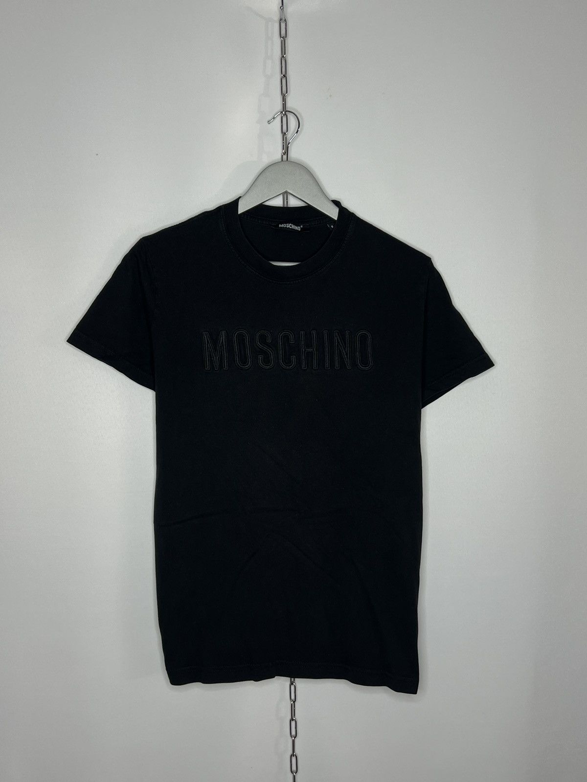 Designer 💵 Moschino Luxury T-Shirt Tee Big Logo Short Sleeve 💵 Size US S / EU 44-46 / 1 - 1 Thumbnail