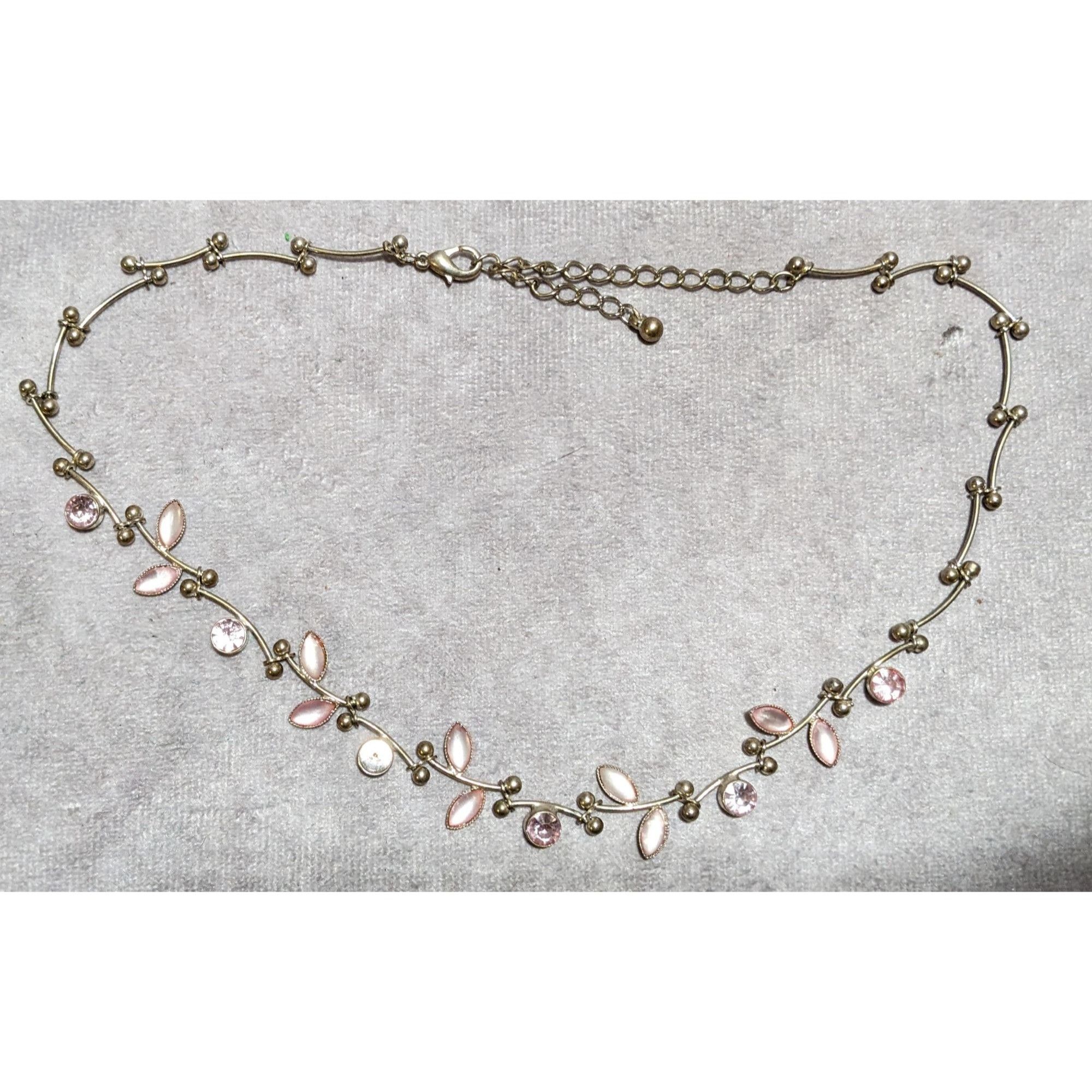 Other Pink Floral Rhinestone Gemmed Princess Necklace Size ONE SIZE - 8 Thumbnail