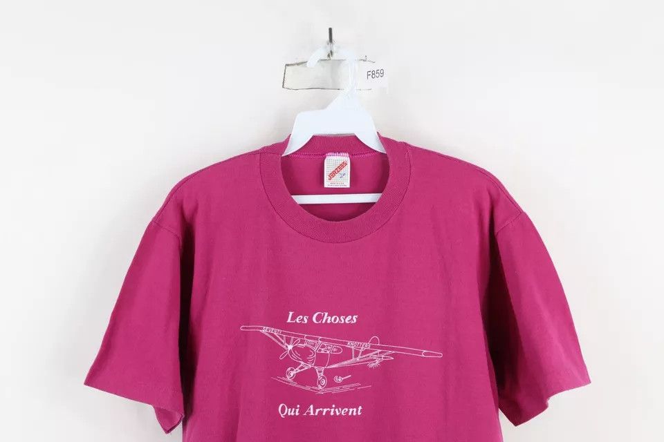 Vintage Vintage 90s Les Choses Qui Arrivent Airplane T-Shirt USA Size US L / EU 52-54 / 3 - 2 Thumbnail