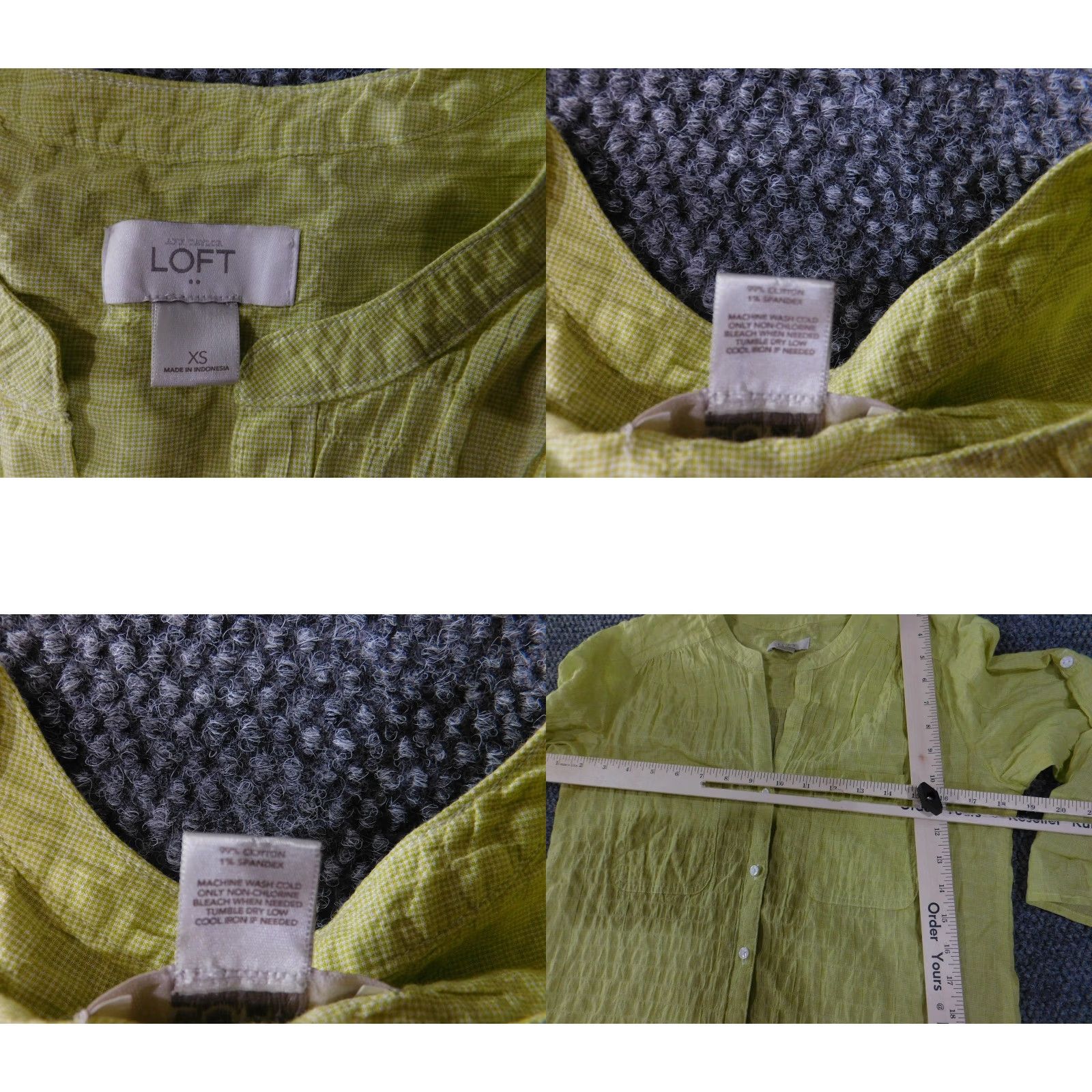 Loft LOFT Shirt Womens XS Yellow Button Front 3/4 Sleeve Lightweight Blouse Size XS / US 0-2 / IT 36-38 - 8 Thumbnail