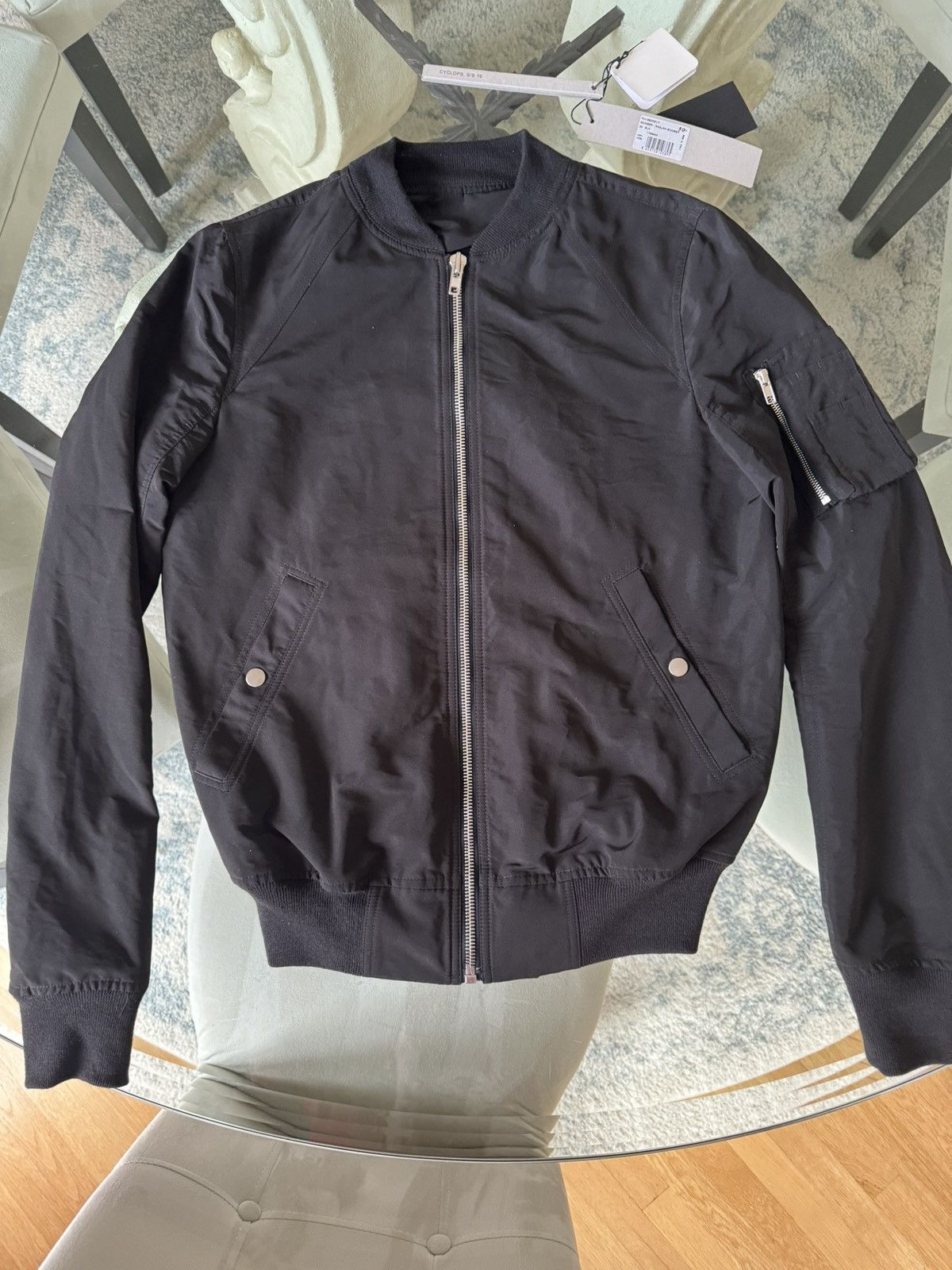 image of Rick Owens Ss16 Bomber Jacket in Black, Men's (Size Medium)