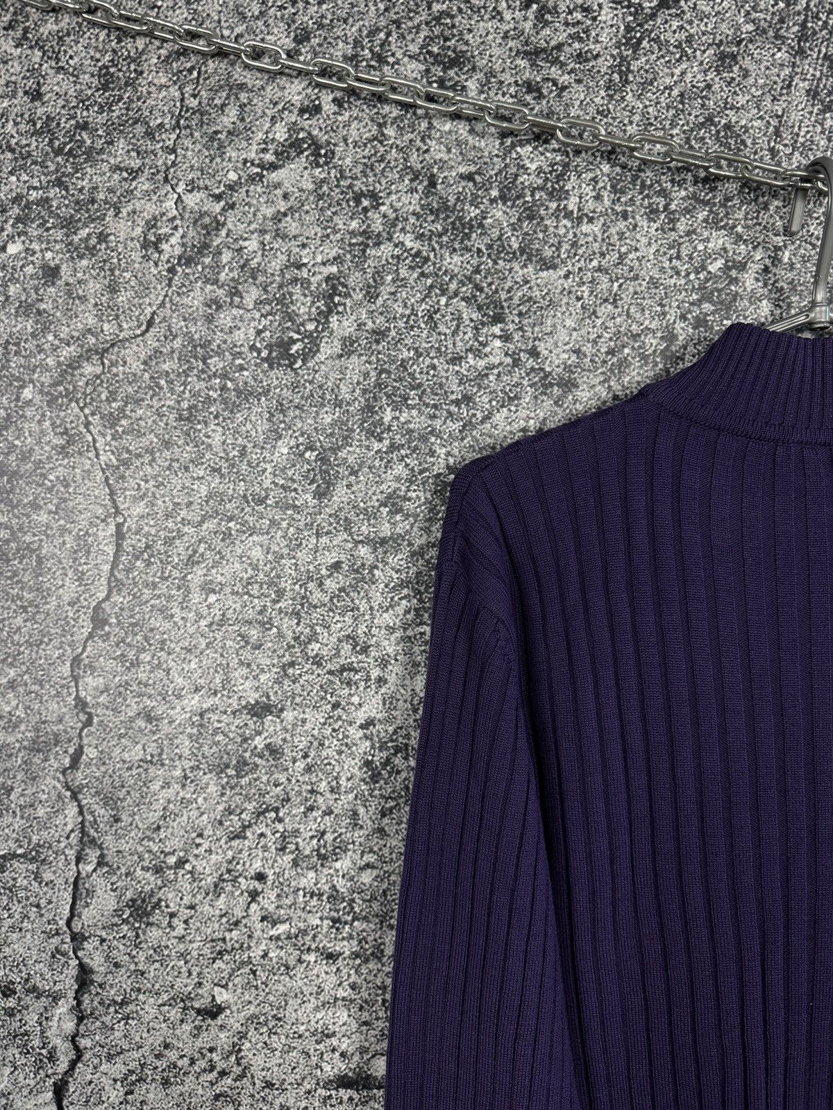Lacoste Lacoste Vintage 1/4 Zip Ribbed Sweater Purple Pullover XL Size US XL / EU 56 / 4 - 14 Thumbnail