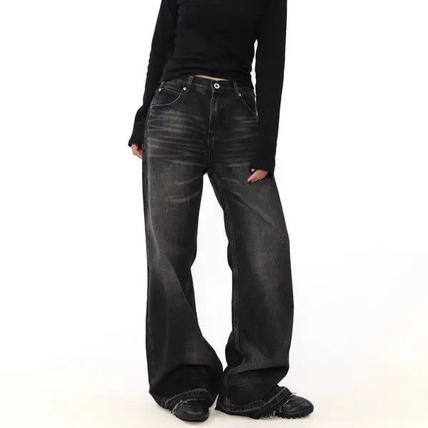Japanese Brand VIBE Street Wash Wide Leg Straight Jeans Size US 34 / EU 50 - 5 Thumbnail