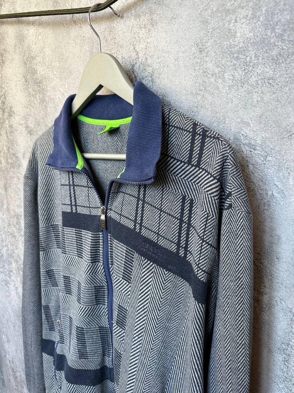Hugo Boss Hugo Boss Green Label Full Zip Sweater Geometric Pattern Size US XL / EU 56 / 4 - 6 Thumbnail