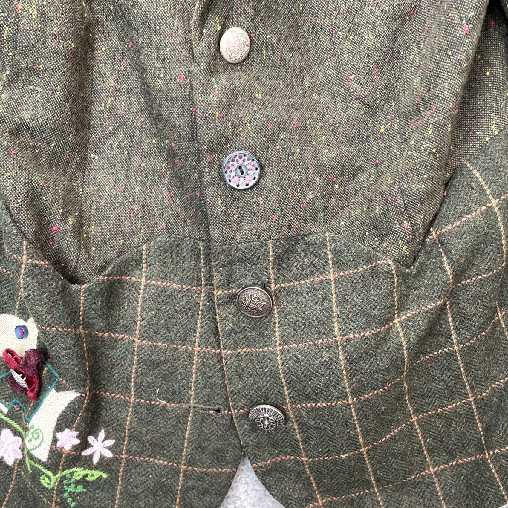 Joe Browns Joe Browns Green Plaid Tweed Blazer Coat Jacket Womens 10 Scottie Dog Embroidery Size L / US 10 / IT 46 - 7 Thumbnail
