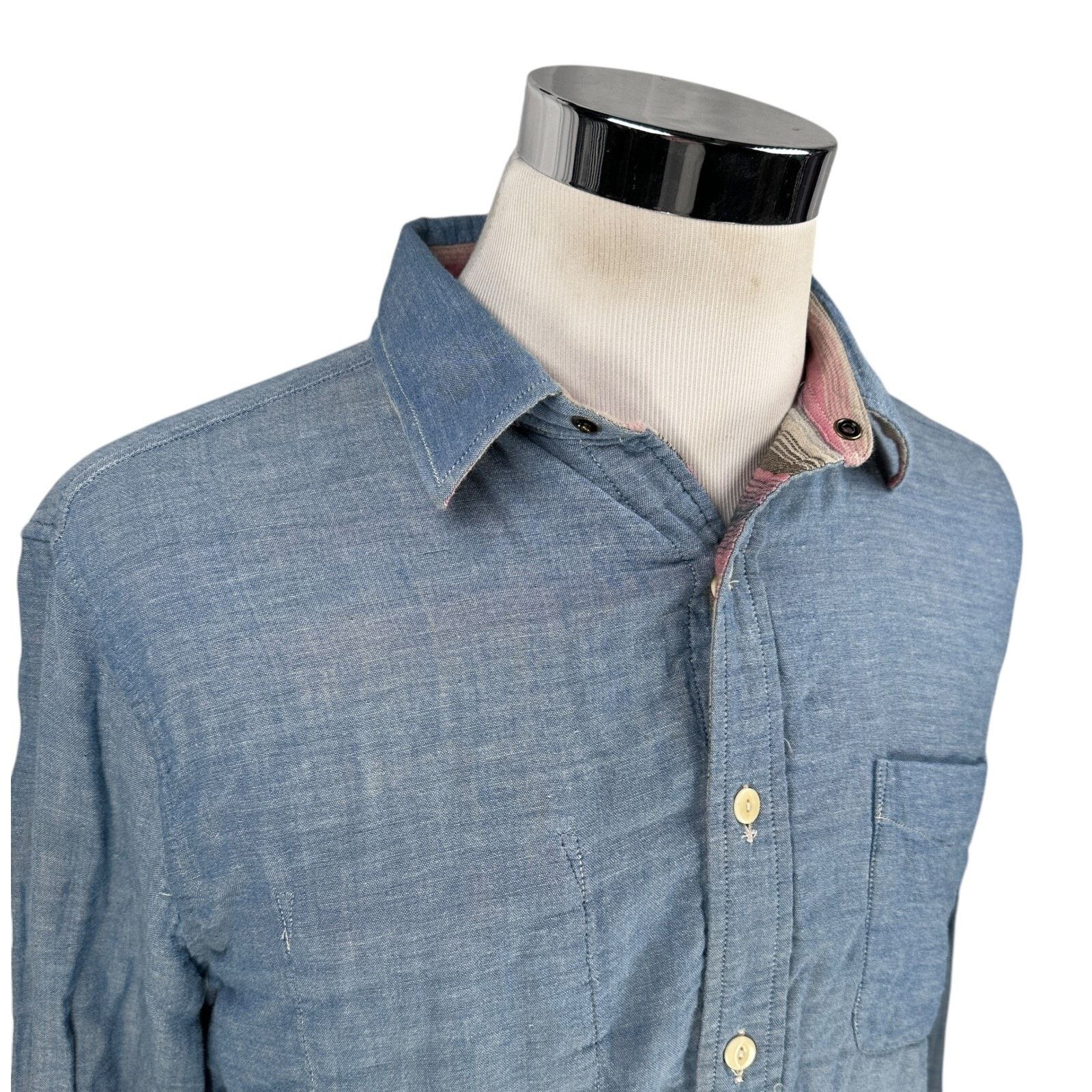 Faherty Faherty Reversible Belmar Shirt Mens L Blue Pink Long Sleeve Size US L / EU 52-54 / 3 - 2 Thumbnail