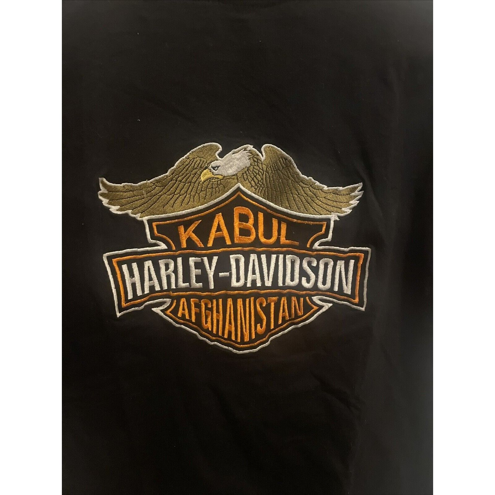 Harley Davidson rare Kabul Afghanistan embroidered graphic t