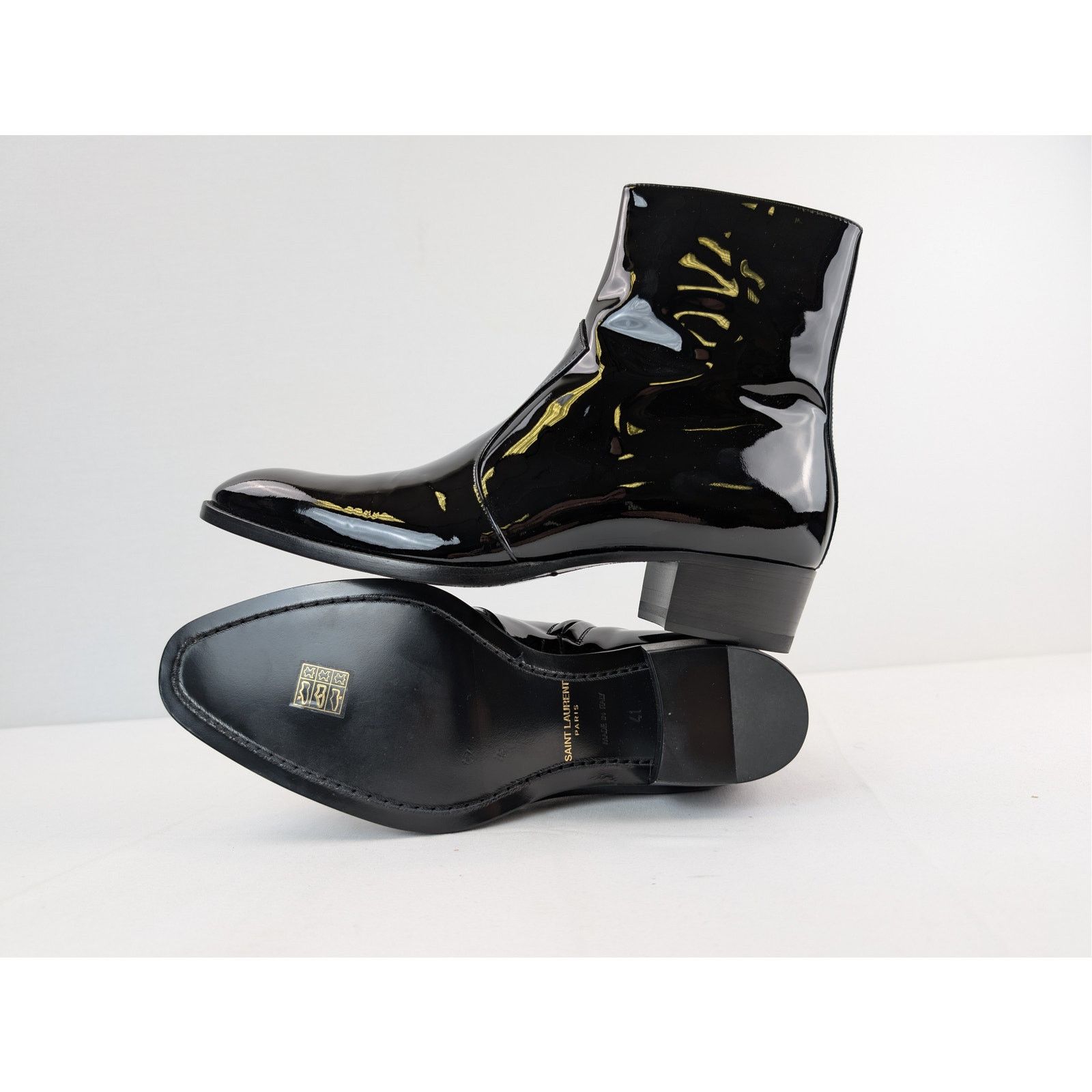 Saint Laurent Paris o1rshd1 Wyatt 40 Zip Booties Boots in Nero 41 Size US 8 / EU 41 - 12 Thumbnail
