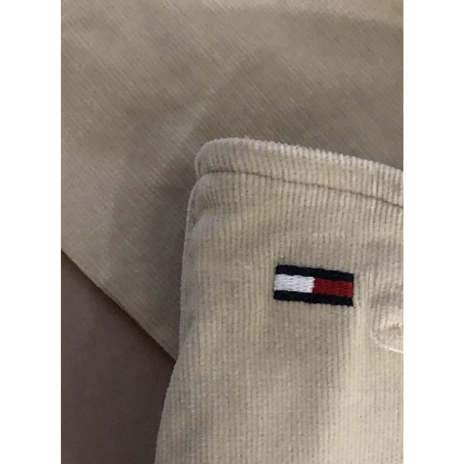 Tommy Hilfiger Tommy Hilfiger Corduroy Pants 3 Tan 28"W Flare Boot Cut Cuff Lace Up Mid Rise Jeans Womens Juniors Inseam 32" Tan Cotton Spandex Corduroy Size 26" / US 2 / IT 38 - 4 Thumbnail