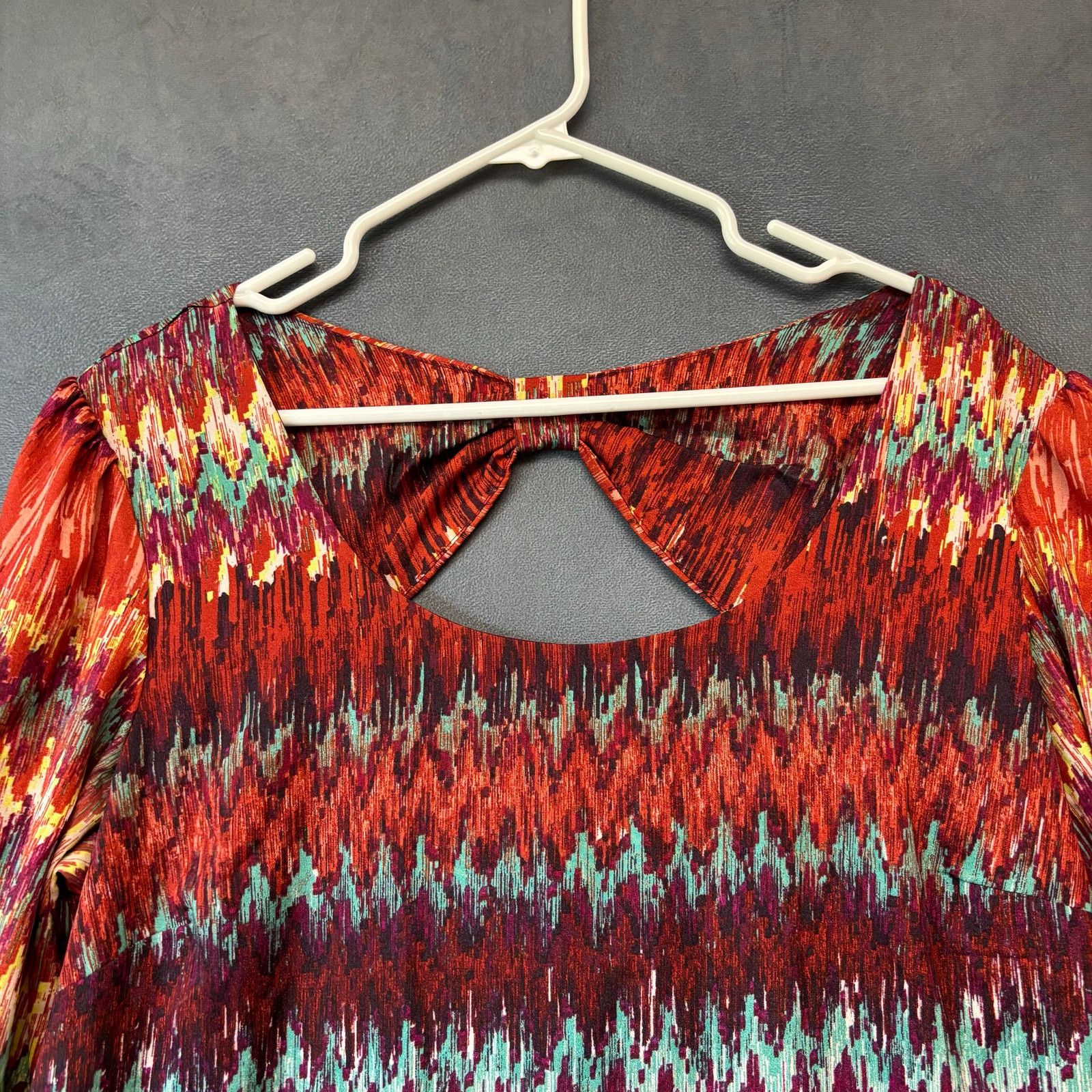 Other Lily Rose XL Multicolor Ikat Print Bow Back Dress Boho Size XL / US 12-14 / IT 48-50 - 7 Thumbnail