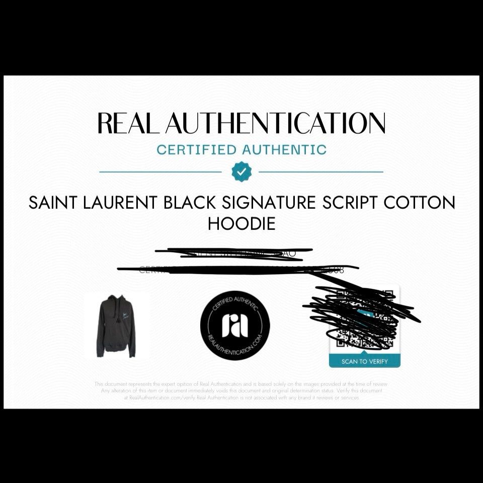 Saint Laurent Paris Saint Laurent Script Cotton Hoodie - S/M, authenticated 🇮🇹 Size US M / EU 48-50 / 2 - 13 Thumbnail