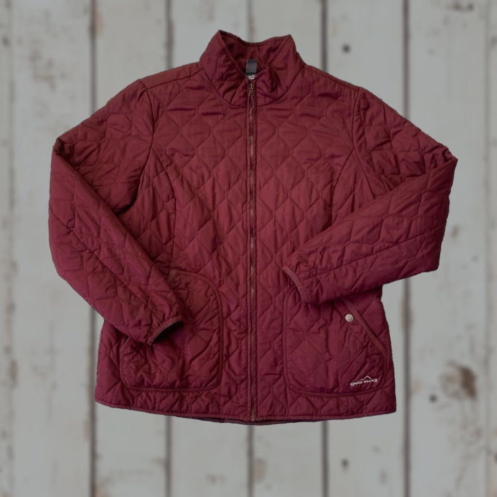 Eddie Bauer Eddie Bauer Jacket Women XL Red Polyester Filled Quilted Puffer Down Outdoor Winter Fall Size XL / US 12-14 / IT 48-50 - 1 Thumbnail