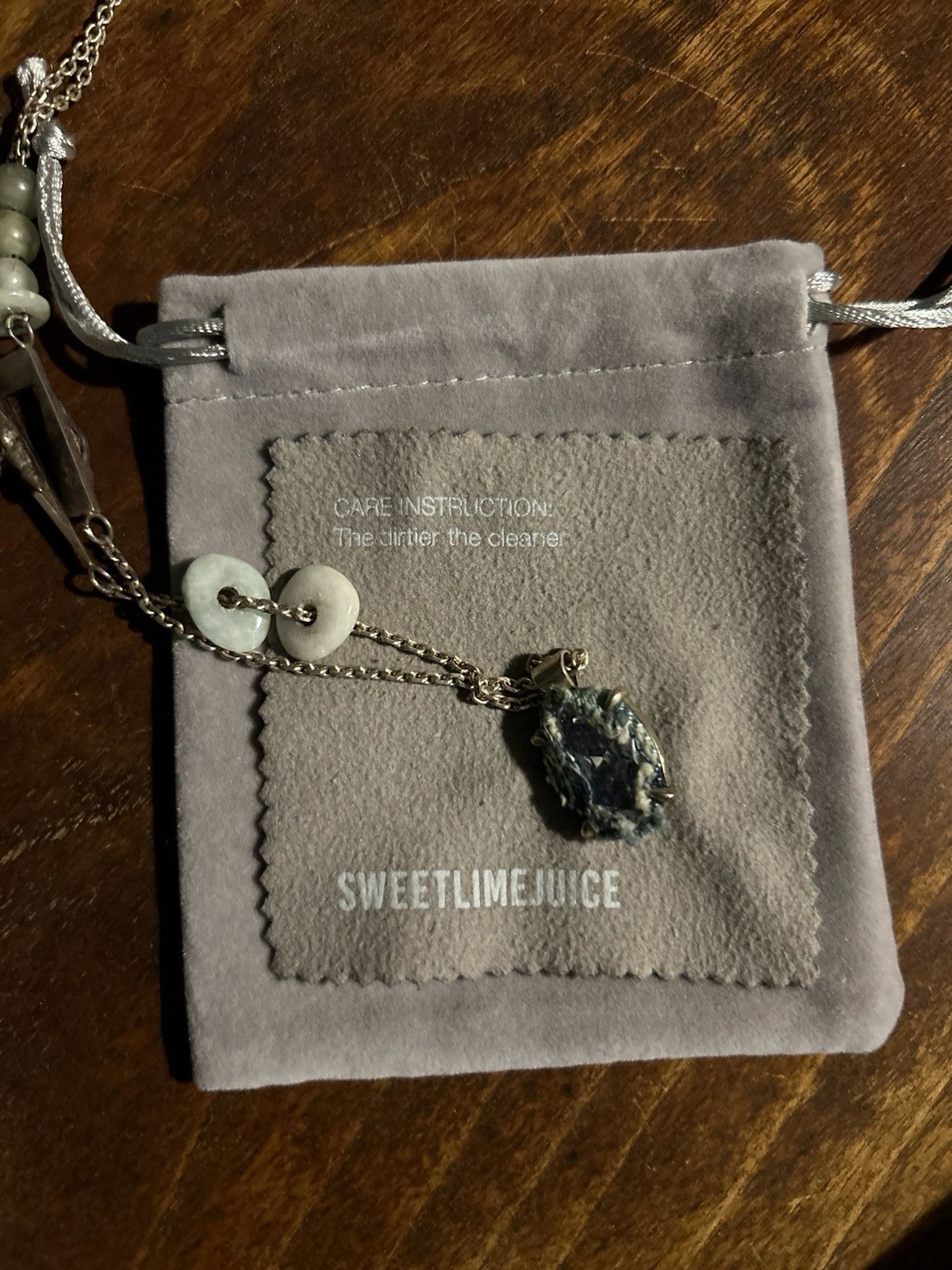Other Sweet lime juice silver gem denim necklace Size ONE SIZE - 8 Thumbnail