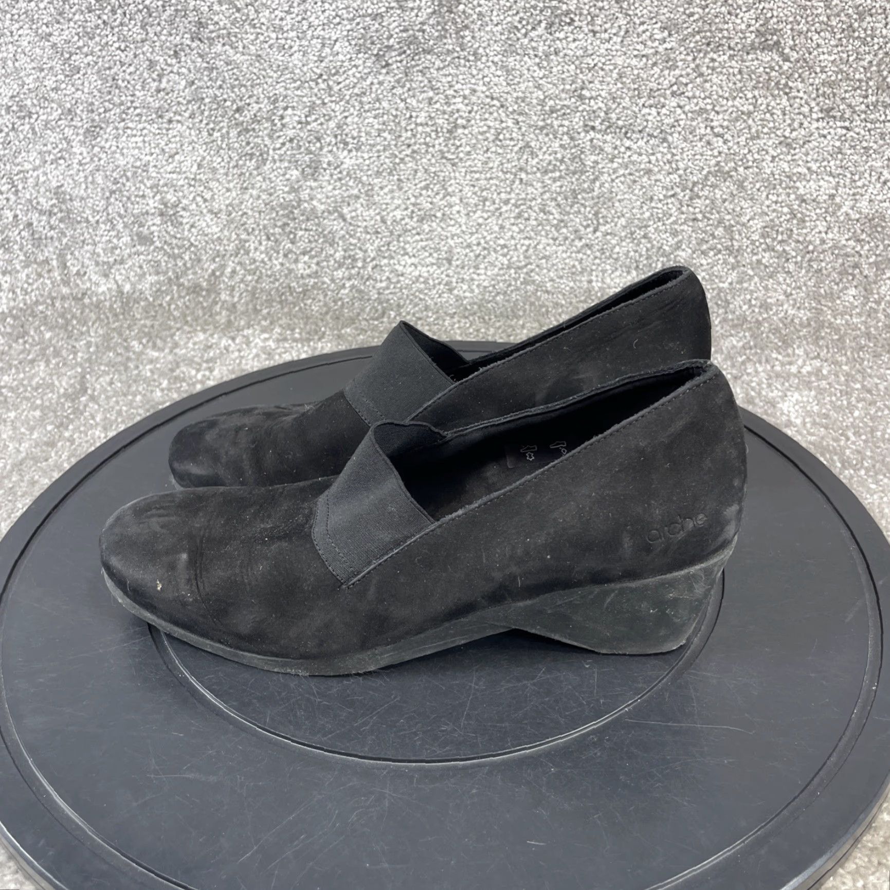 Vintage VINTAGE Arche Women's Wedge Pumps Size 38 EU 7.5 US Leather Slip-On Black Casual Size US 7.5 / IT 37.5 - 5 Thumbnail