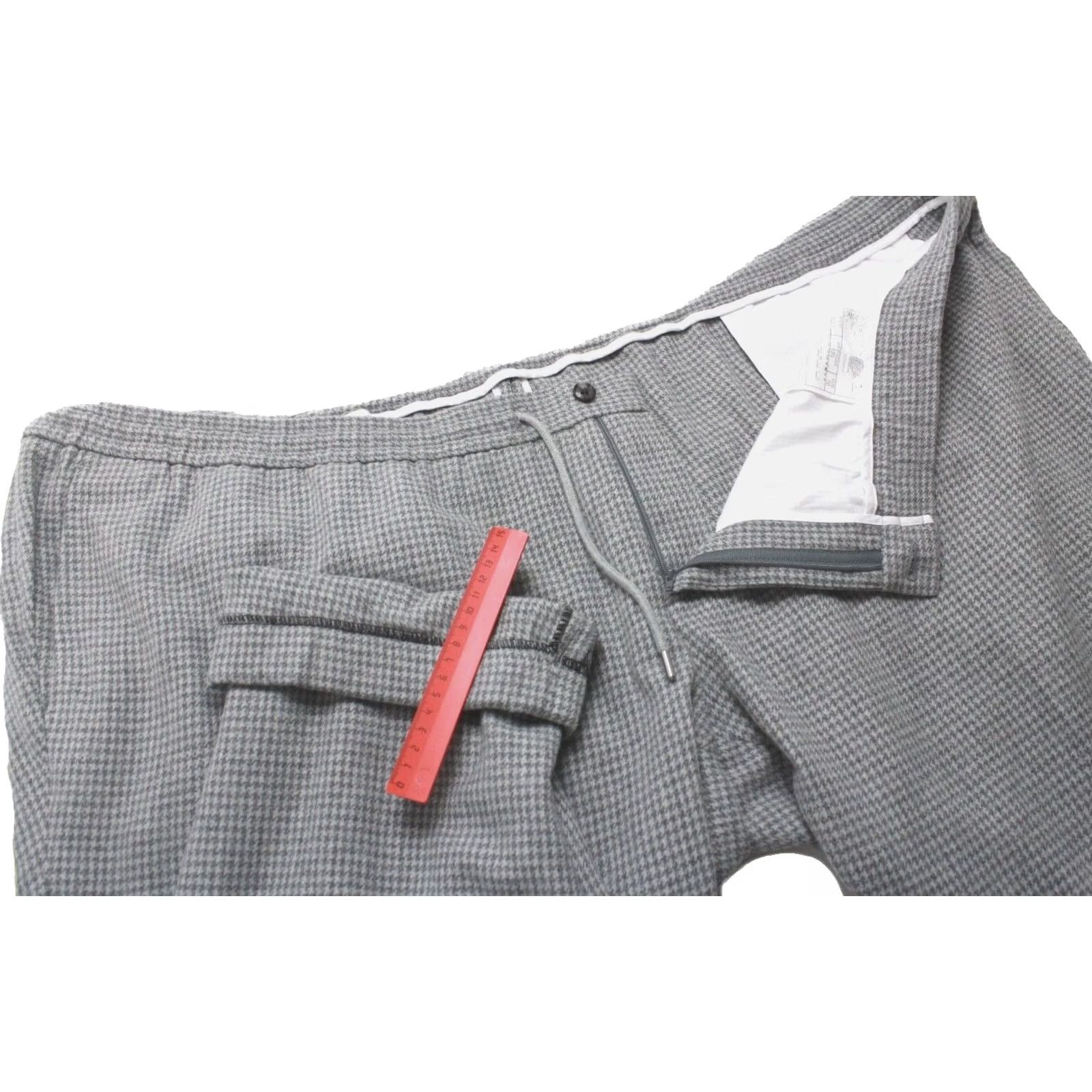 Suitsupply Suitsupply Brescia Trousers Men UK 54 Zipper Slim Wool Cashmere Houndstooth Grey Trousers Mens Size US 38 / EU 54 - 6 Thumbnail