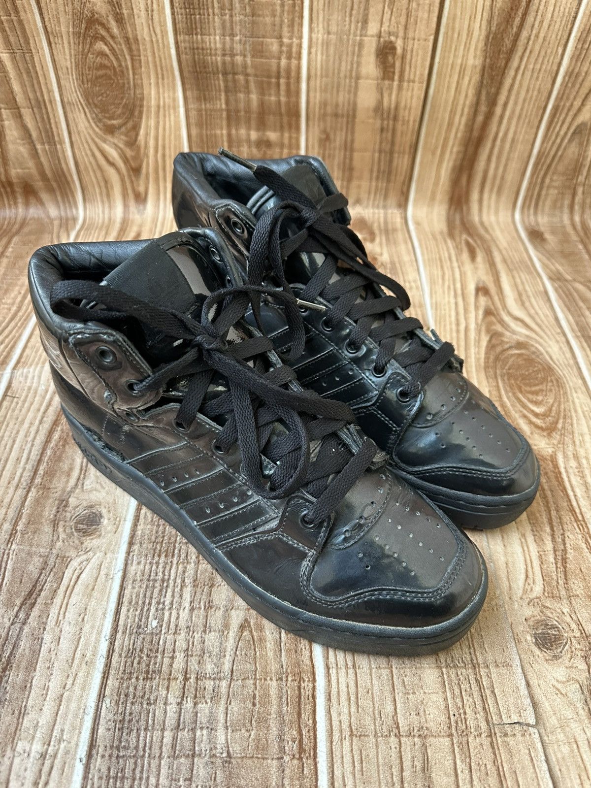 Adidas × Jeremy Scott Ss13 Adidas Jeremy Scott JS Wings 2.0 Patent Black Size US 6.5 / EU 39-40 - 3 Thumbnail