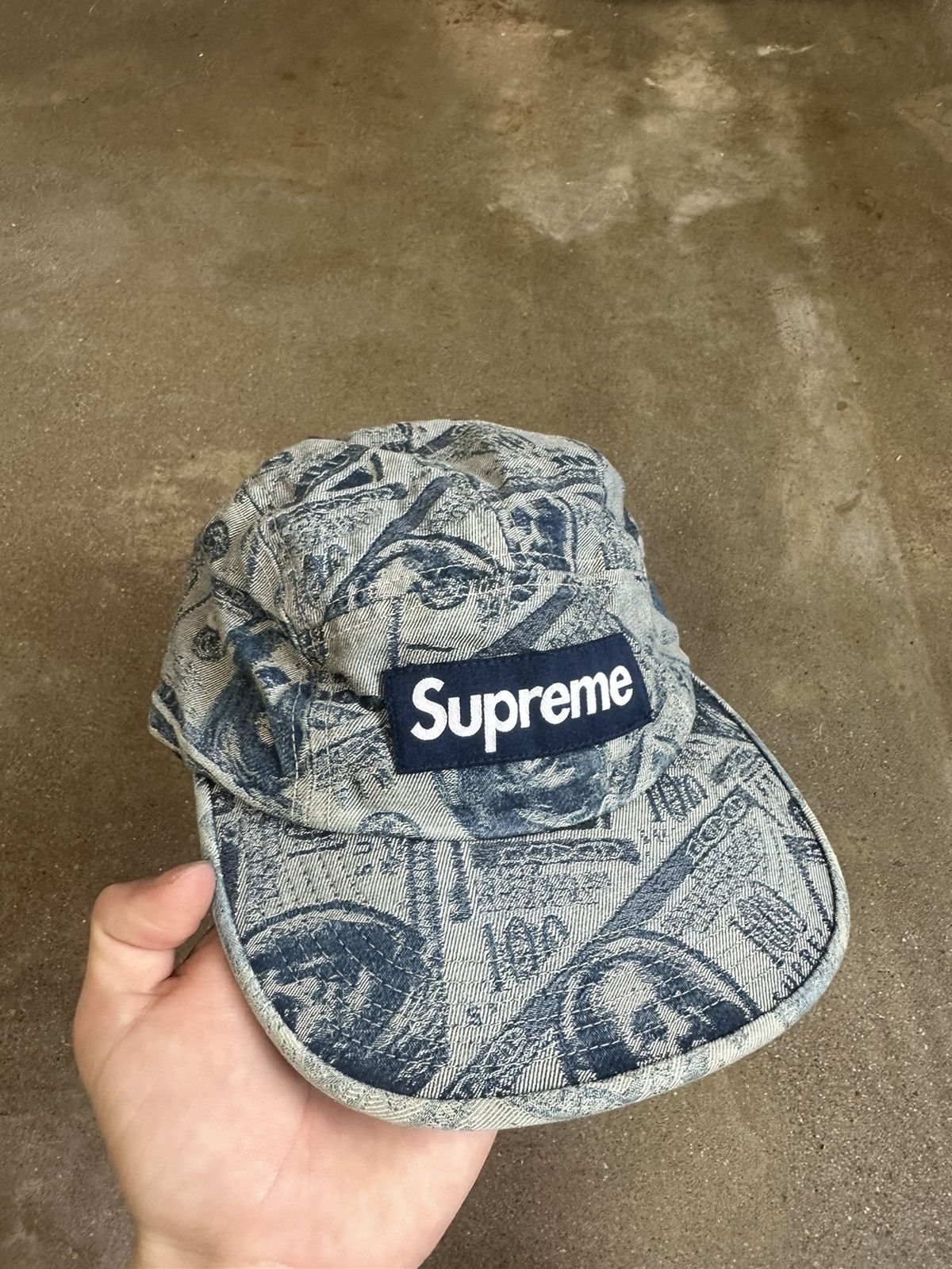 Supreme Supreme Blue Denim Money 5 Panel Hat | Grailed