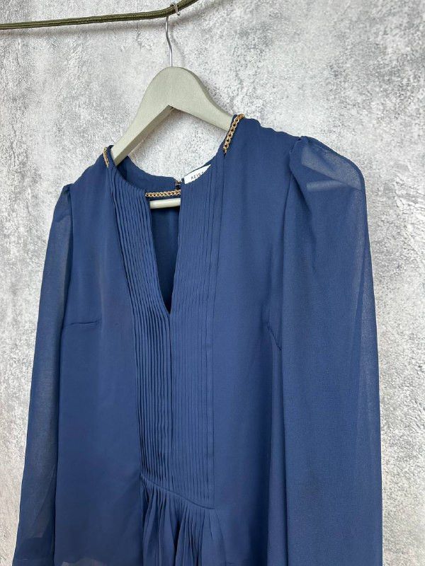 Reiss Reiss Inda Blouse Top Blouse LS Indigo Navy Polyester Size S / US 4 / IT 40 - 5 Thumbnail