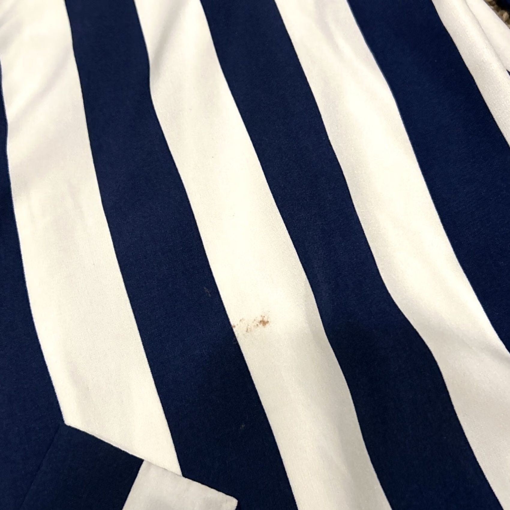 Vintage Shinestar Women’s L Blue White Striped Jumpsuit Sleeveless Polyester One-Piece Casual Vintage: No? (Note: Output should be only rearranged title) Size L / US 10 / IT 46 - 3 Thumbnail