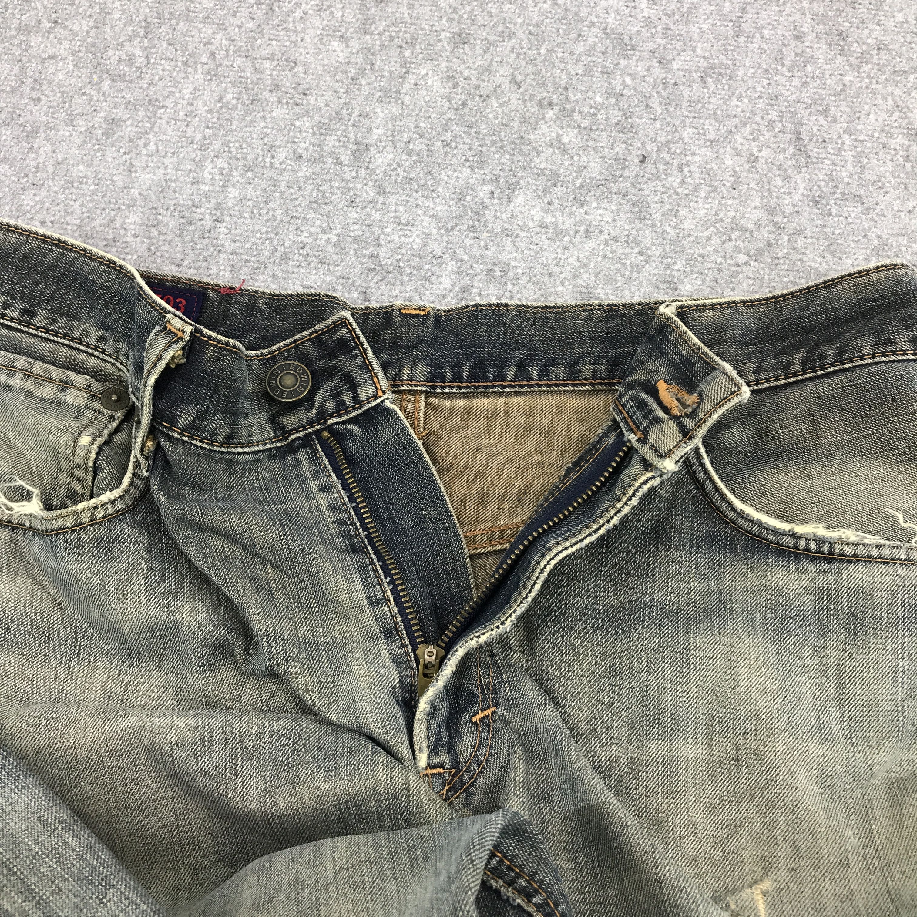 Edwin BAGGY DENIM EDWIN DISTRESSED JEAN PANTS Size US 34 / EU 50 - 3 Thumbnail
