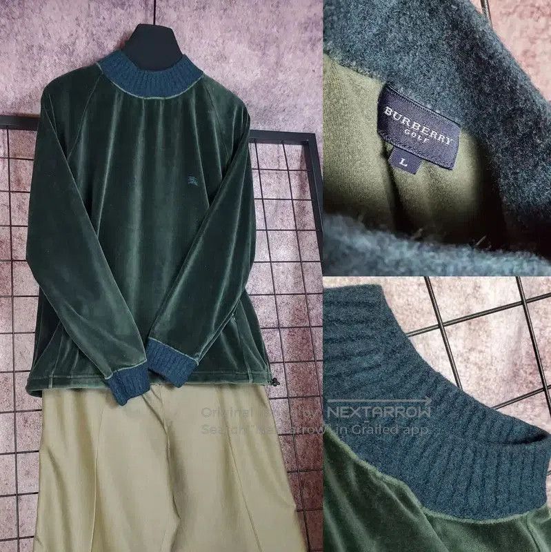 Burberry Burberry Green Embroidered Cotton Blend Sweatshirt. Size L / US 10 / IT 46 - 1 Thumbnail