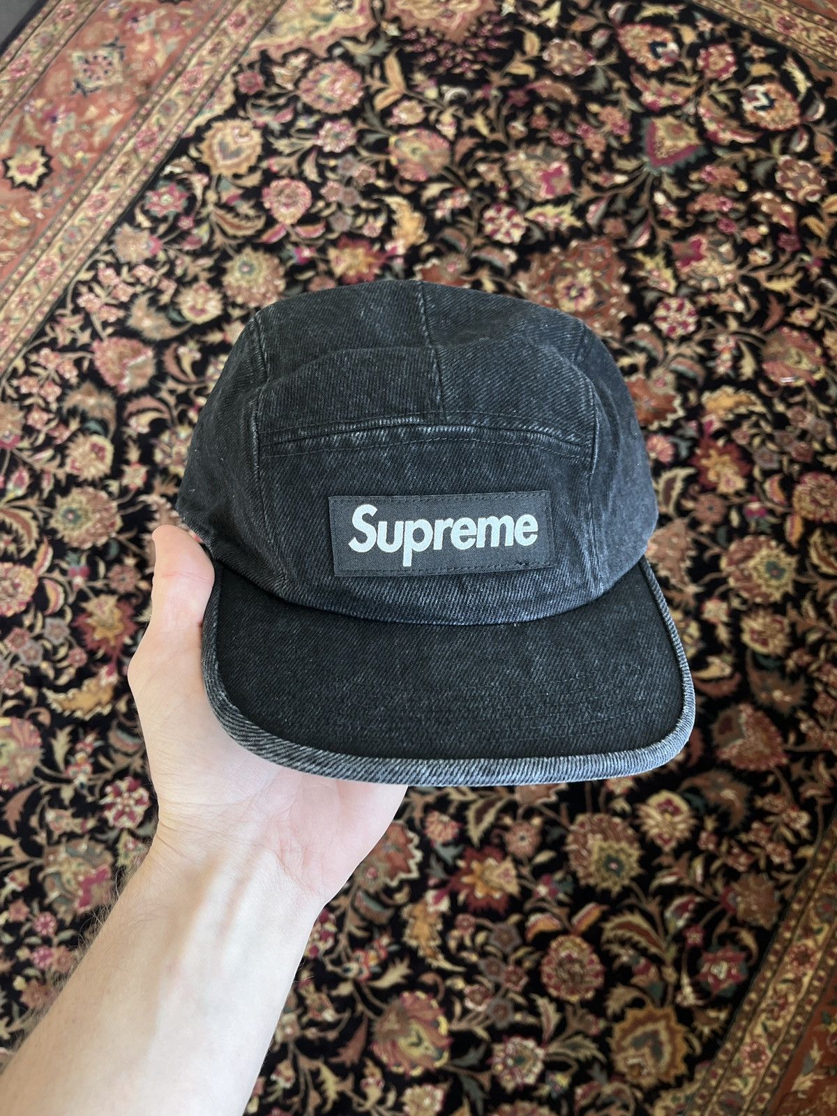 Supreme Supreme Denim Camp Cap (SS24) Black Size ONE SIZE - 1 Thumbnail