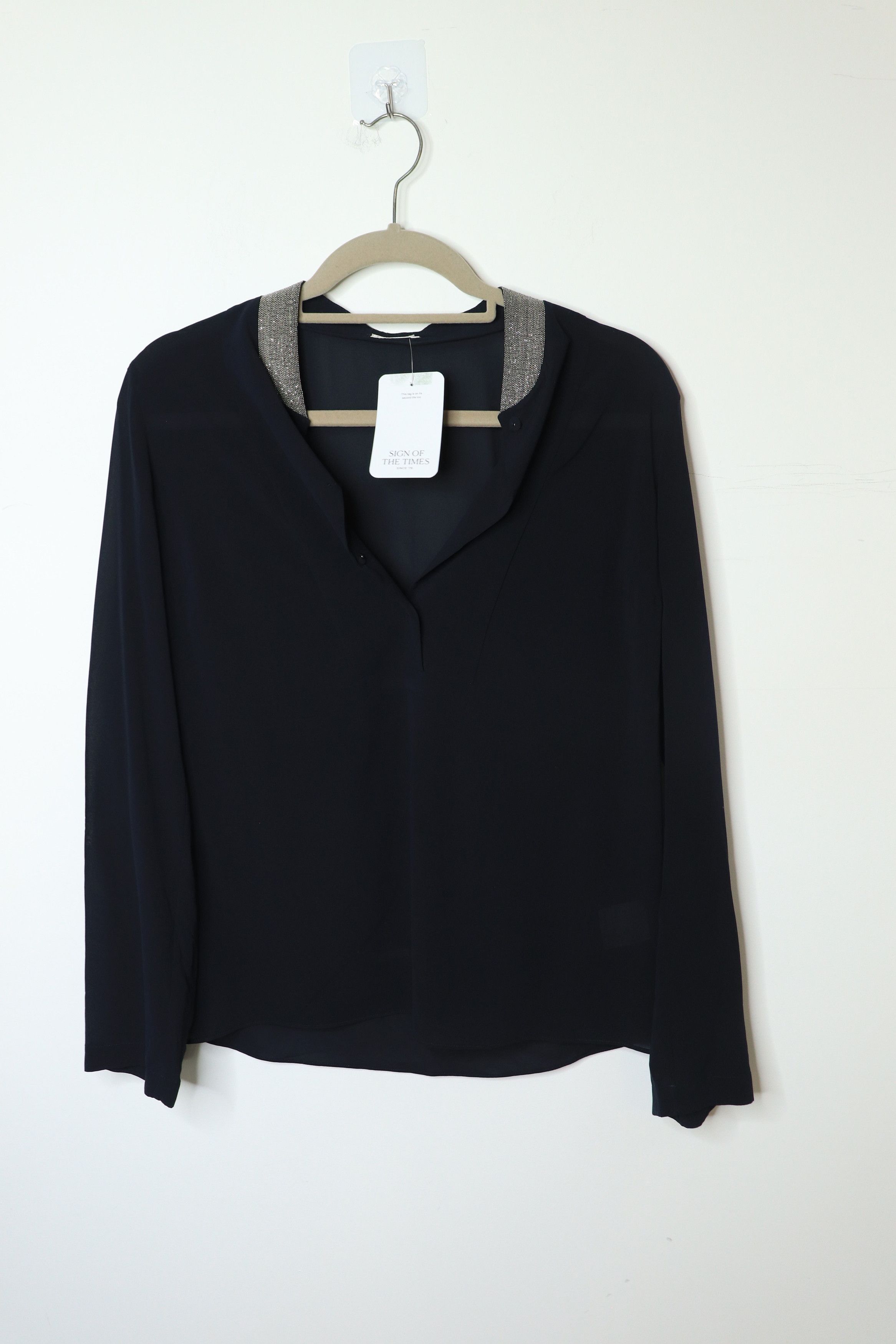Brunello Cucinelli Navy silk blouse - S Size S / US 4 / IT 40 - 1 Thumbnail