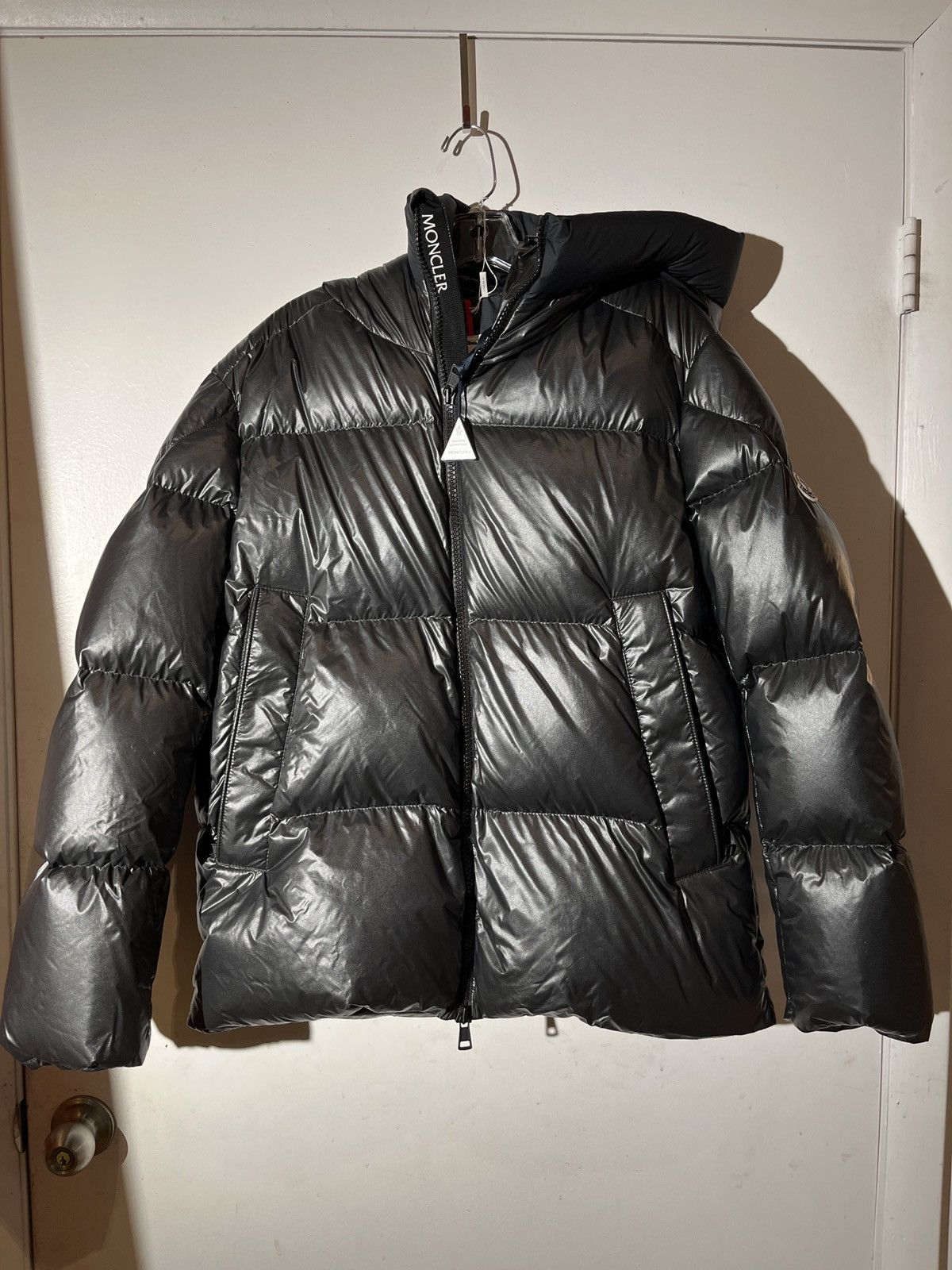 image of Moncler Black Puffer Coat, Men's (Size Small)