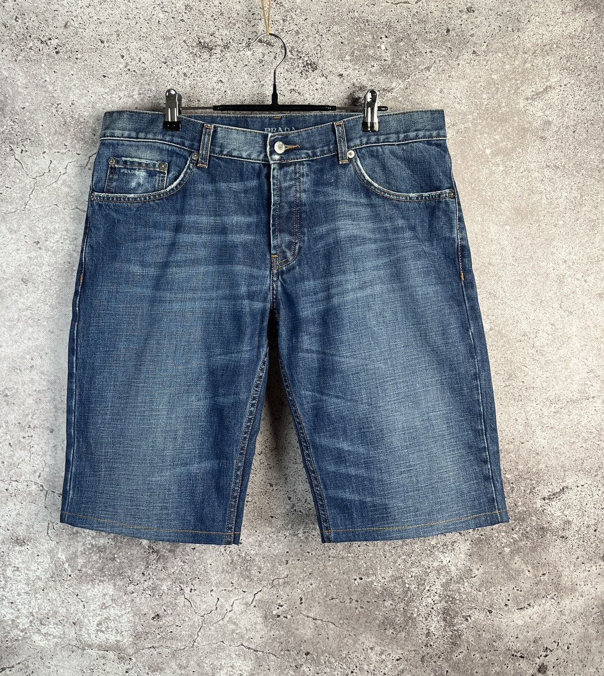 Prada Vintage🔥Prada Distressed Denim Shorts Size US 34 / EU 50 - 1 Thumbnail